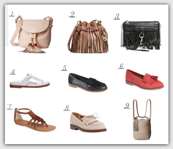 Fashion advice for 40+ women, fringe bags and shoes