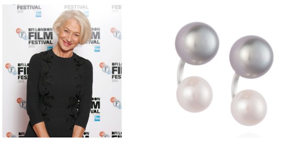Helen Mirren in duo pearls