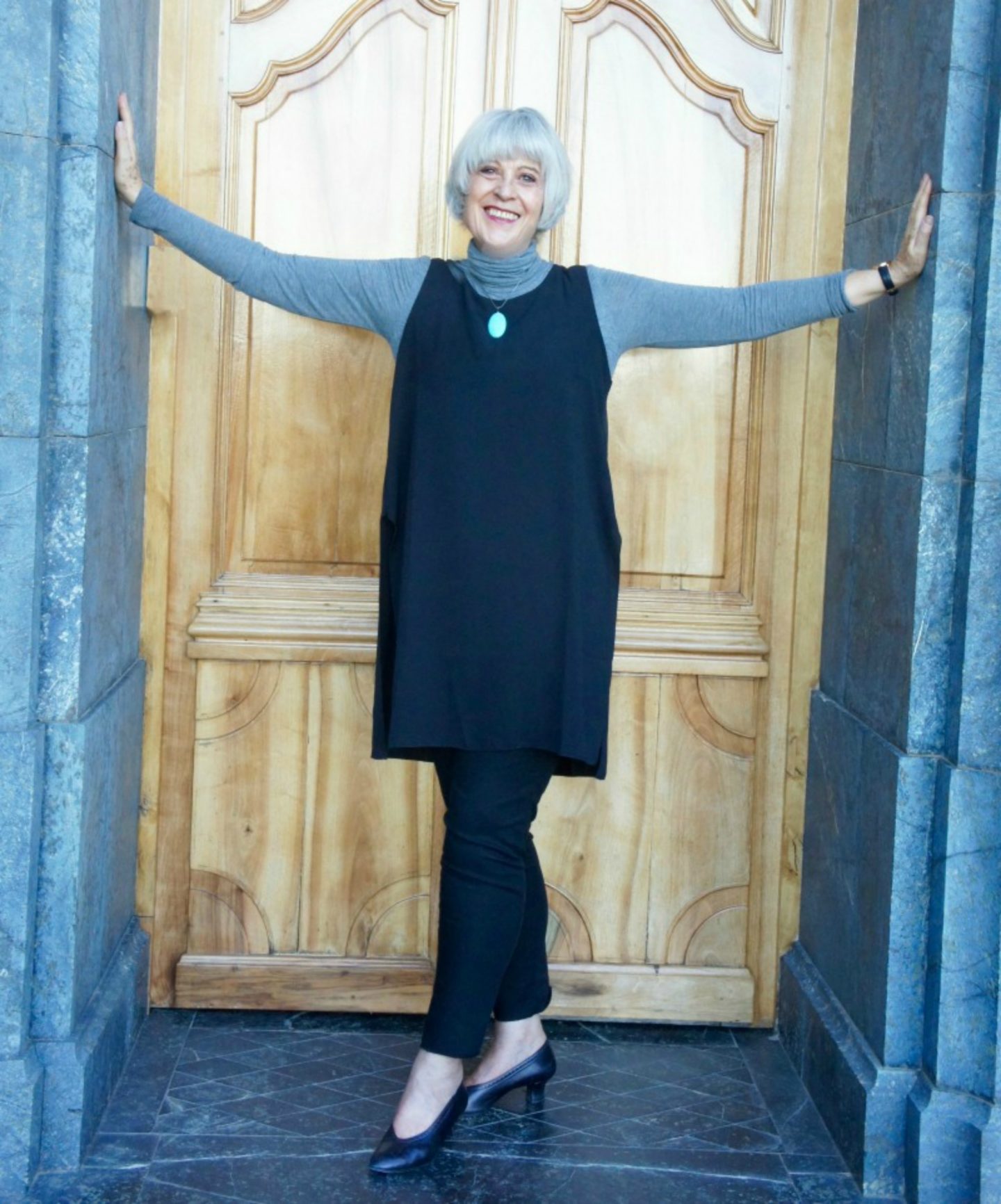Black tunic and trousers