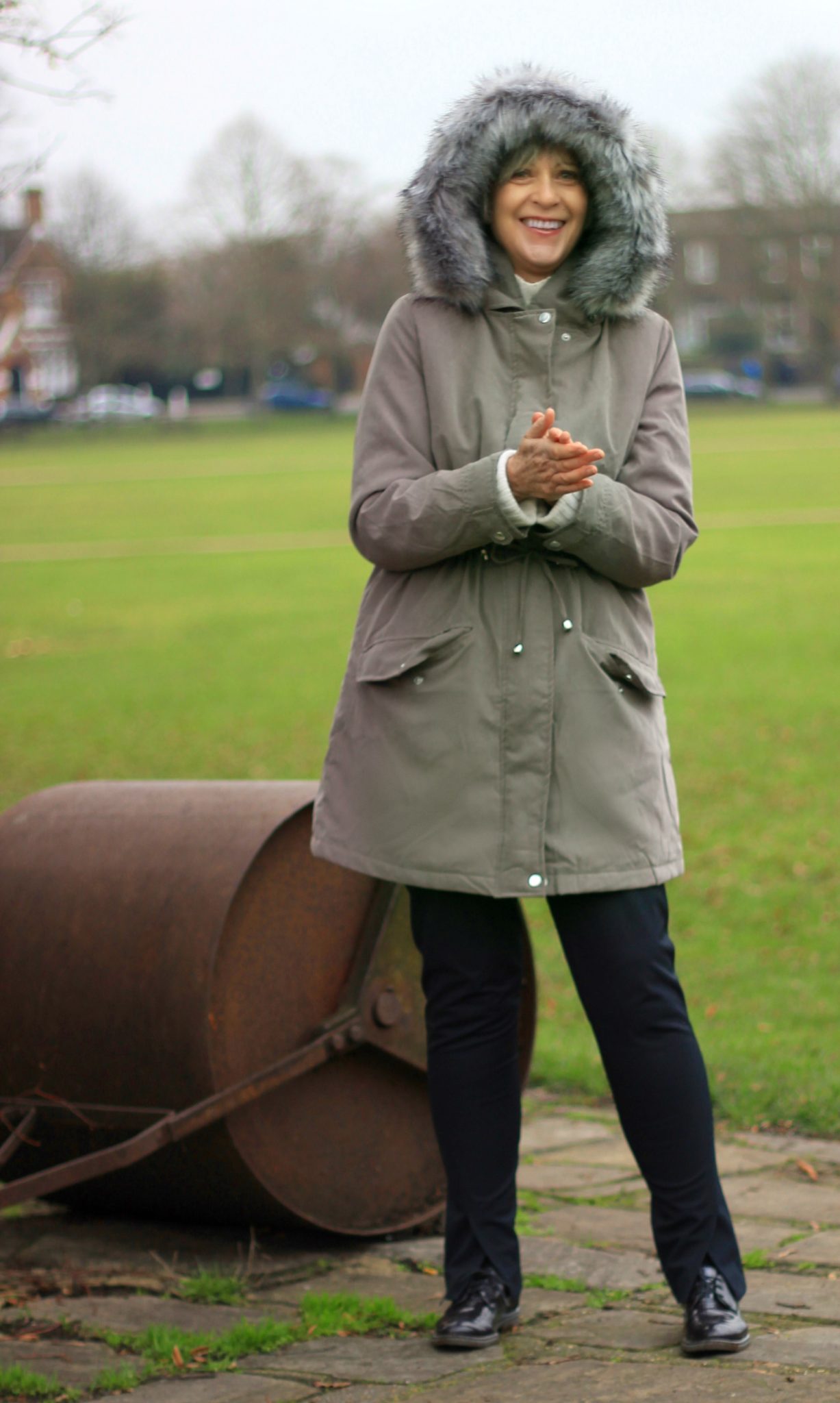 parka with faux fur hood