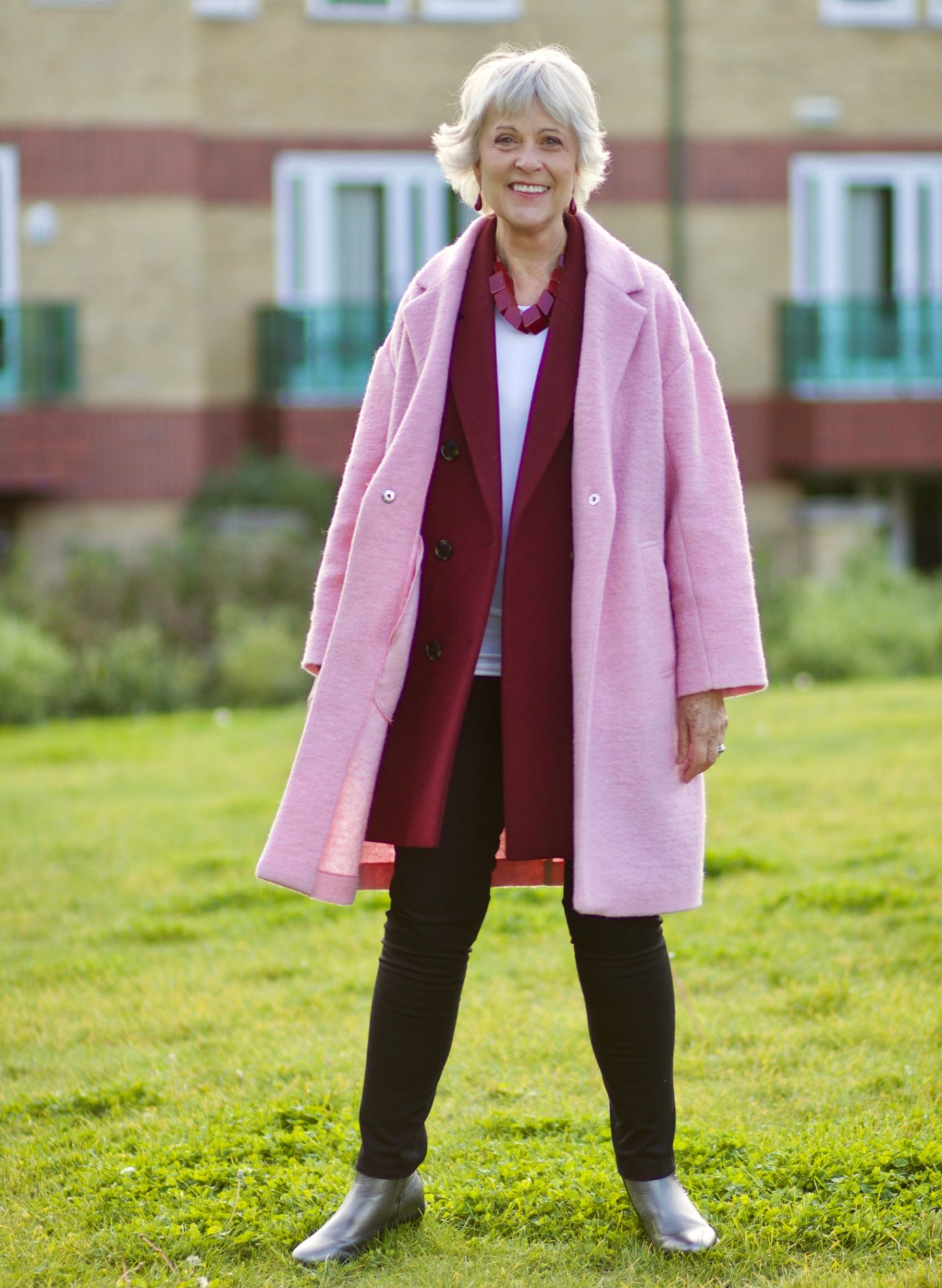 Bright pink coat