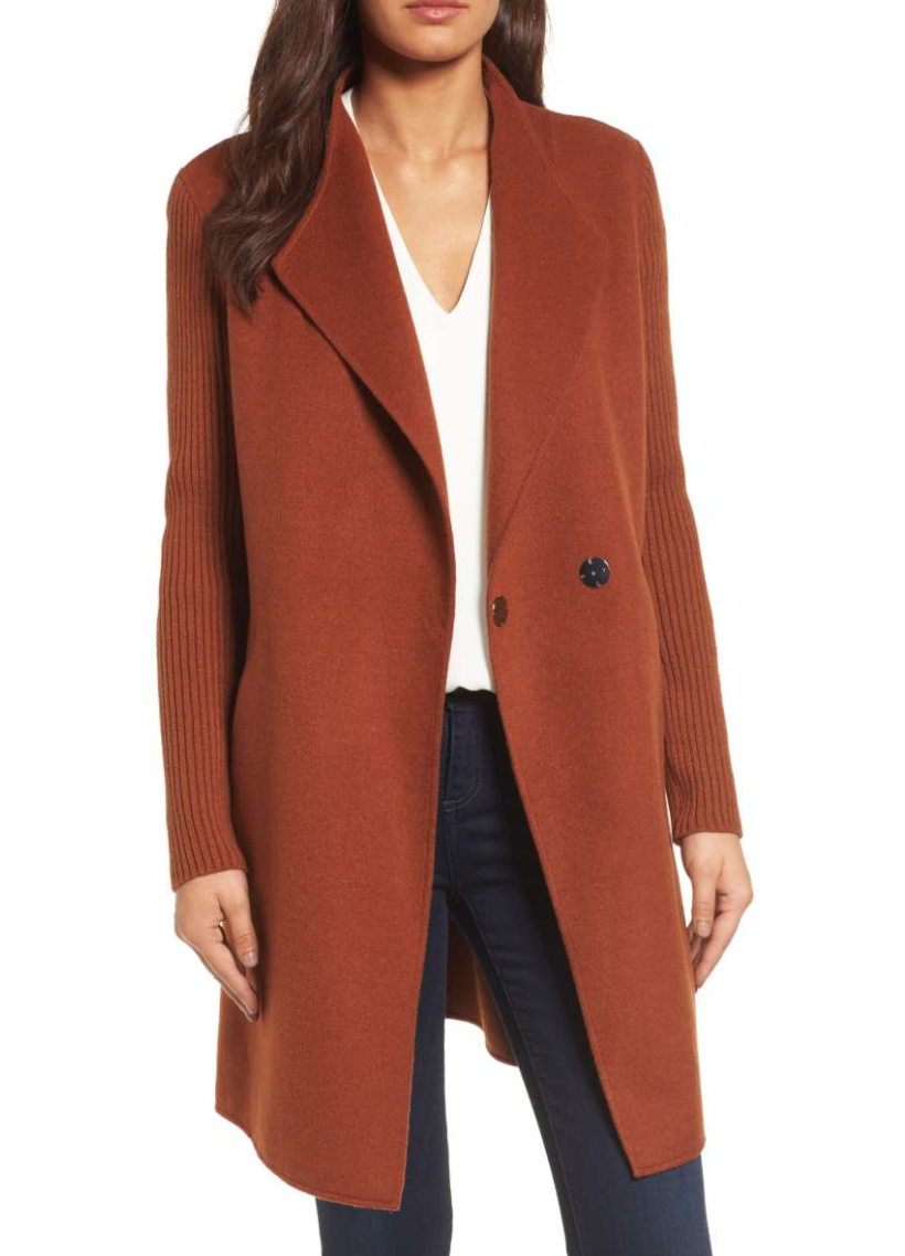 Rust coat at Nordstrom