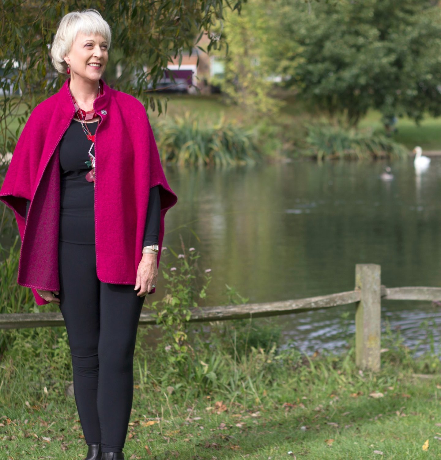 Bright coloured capes liven up winter - Chic at any age