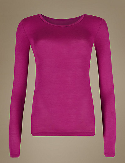 M&S Ladies Heatgen Thermal Short Sleeve Glamour Vest Top T-Shirt Warm Layering 
