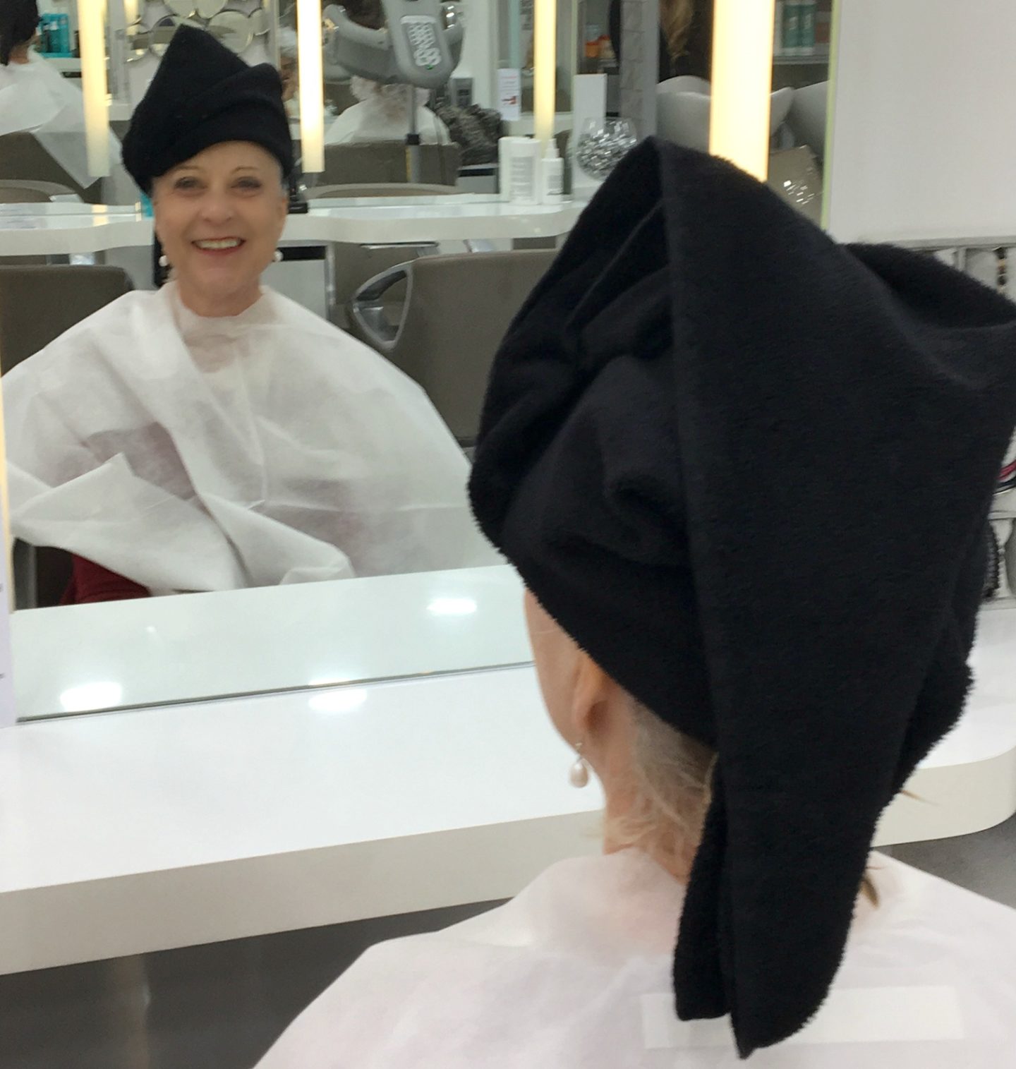 Flattering hairstyle for older women