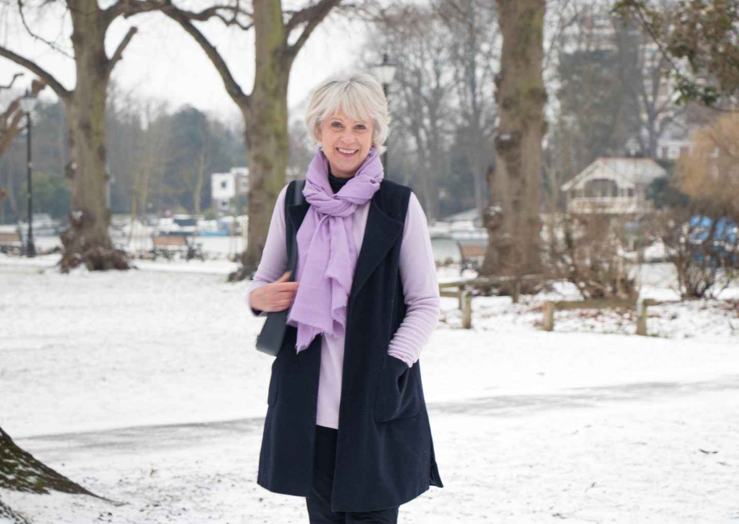 Lilac is the colour of the season! Tone down your pastels with navy