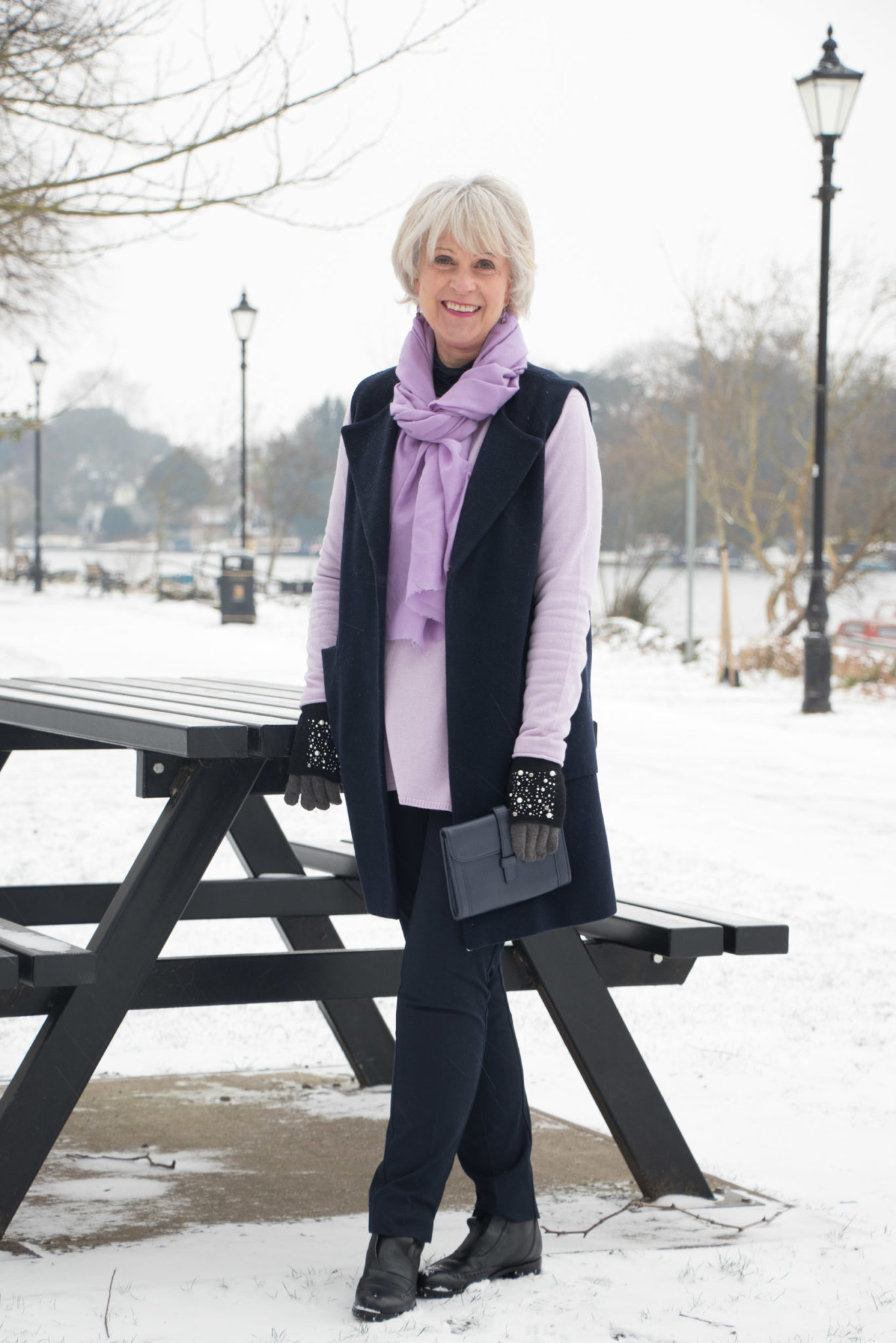 Lilac is the colour of the season! Tone down your pastels with navy