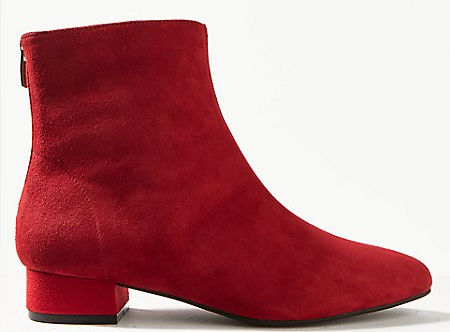 Red ankle boots