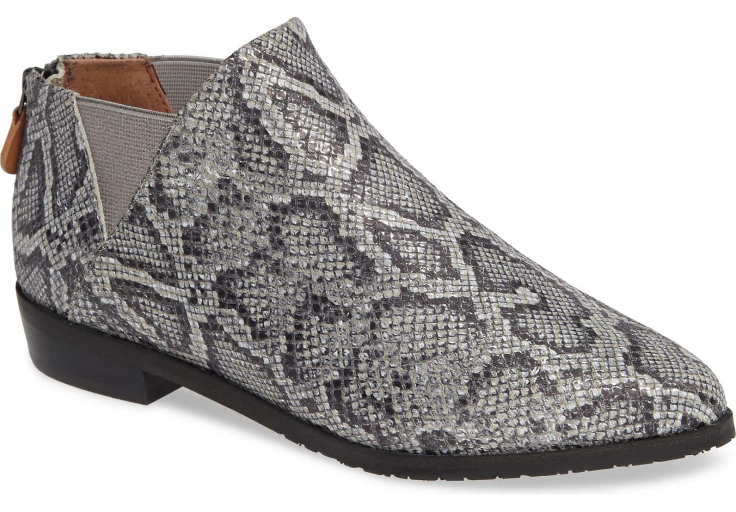 Snake skin ankle boots
