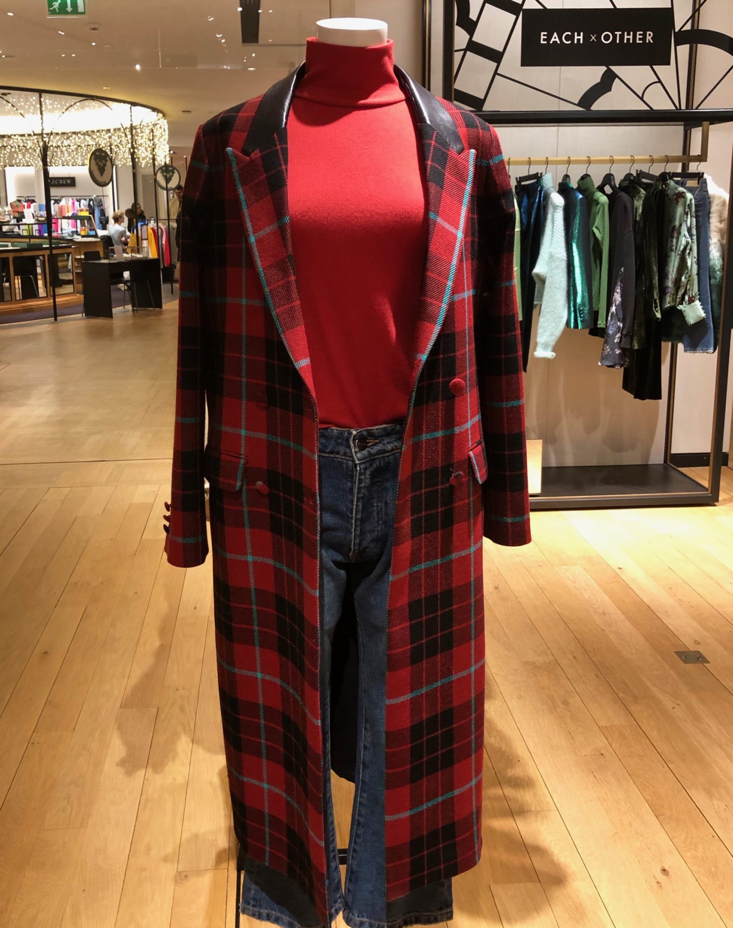 Red plaid coat