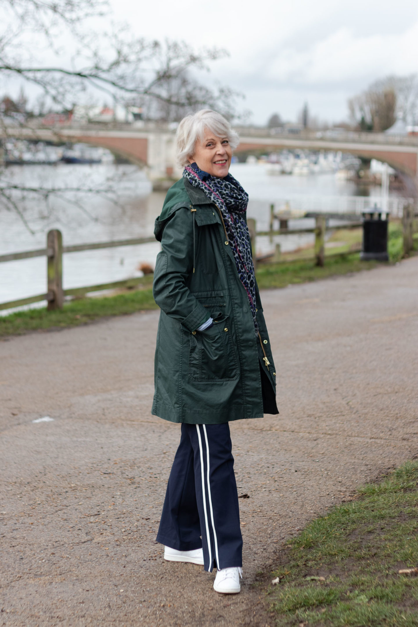 Green parks plus white trainers