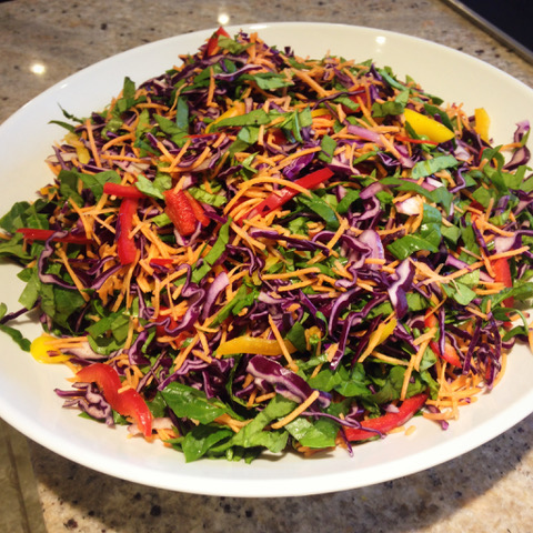 Red cabbage slaw salad