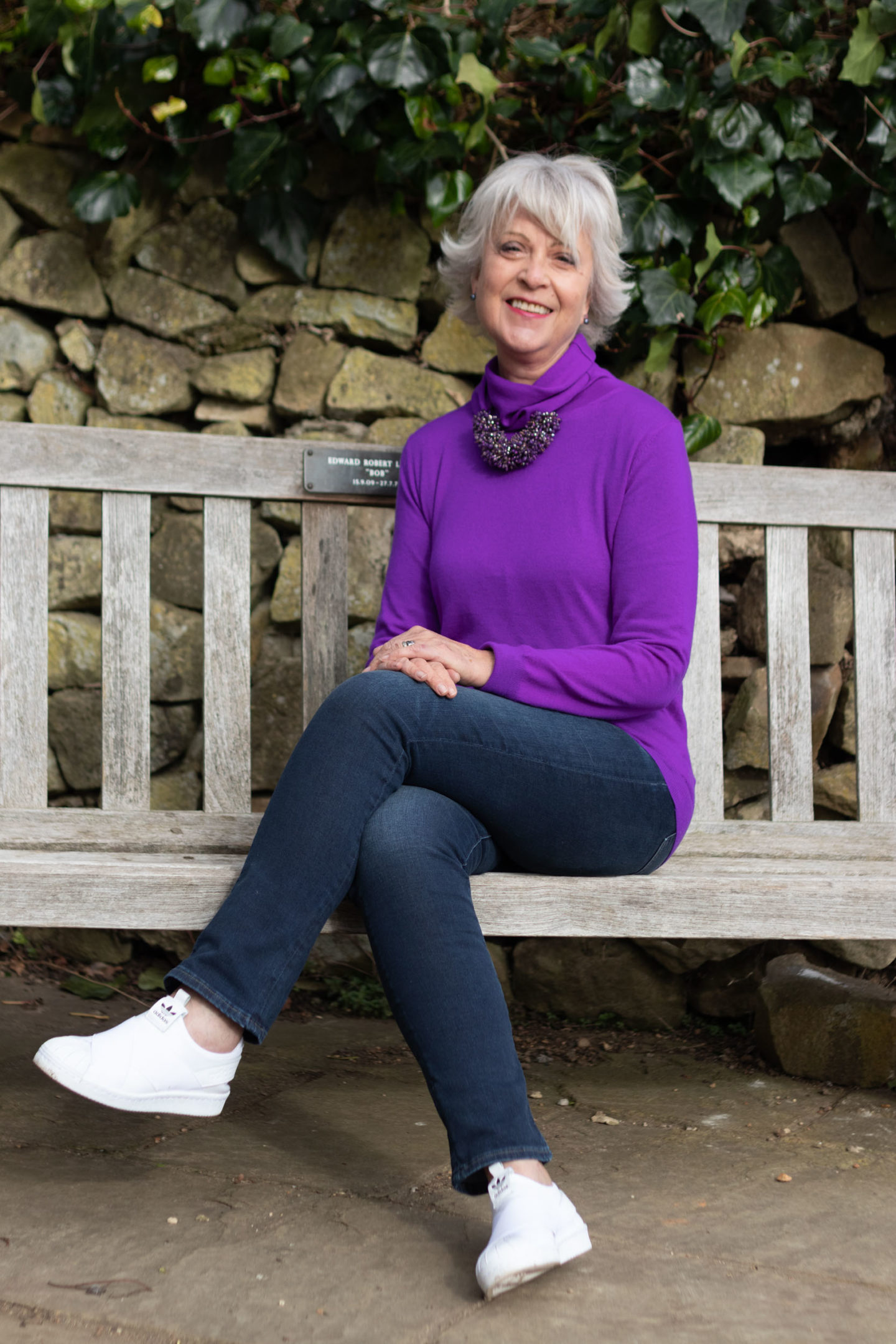 purple cashmere sweater