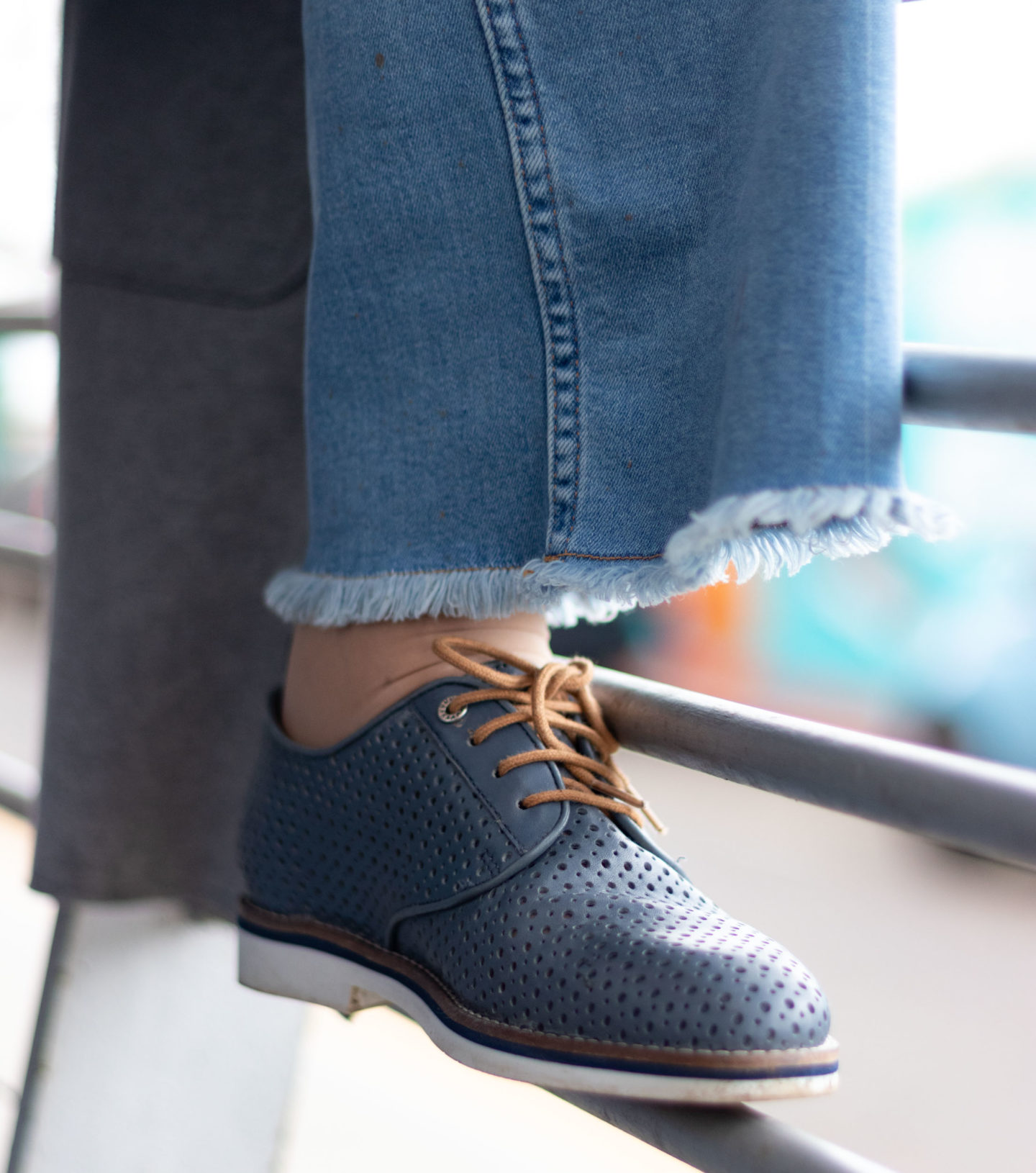 Van Dal lace-up denim shoes