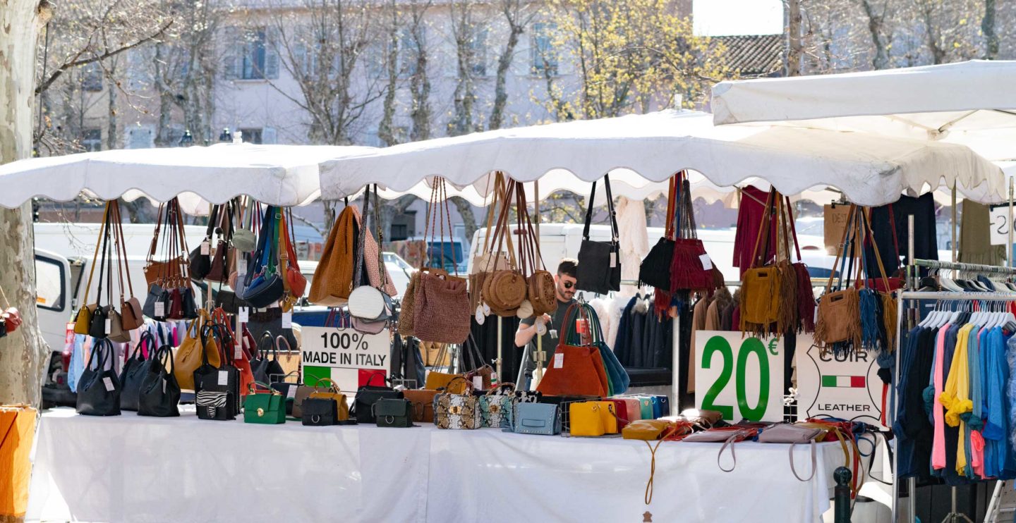 St Tropez market stalls