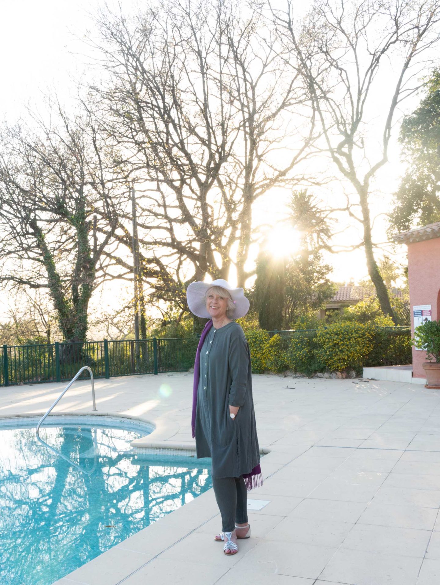 Grey cotton tunic and trousers