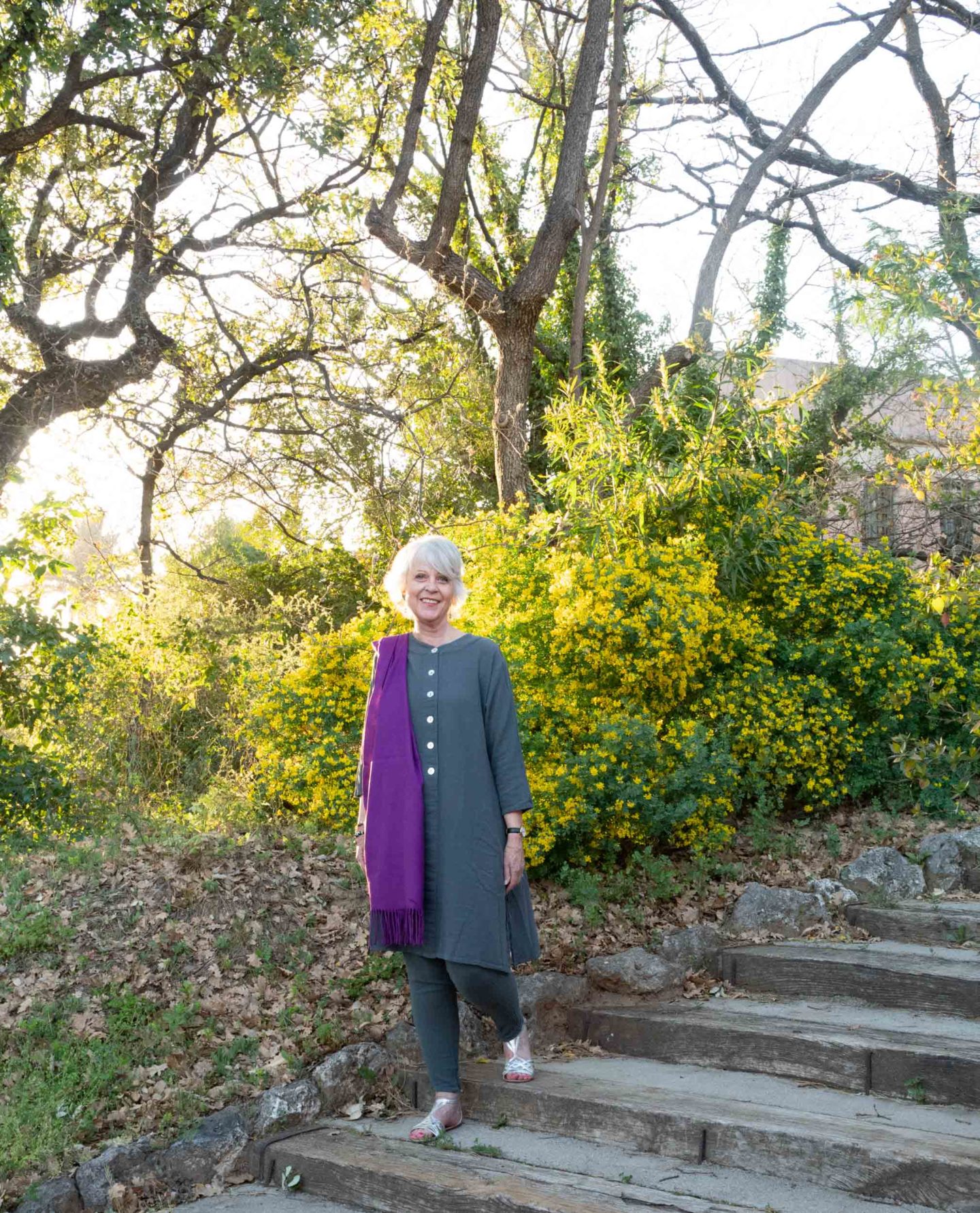 Grey cotton tunic and trousers