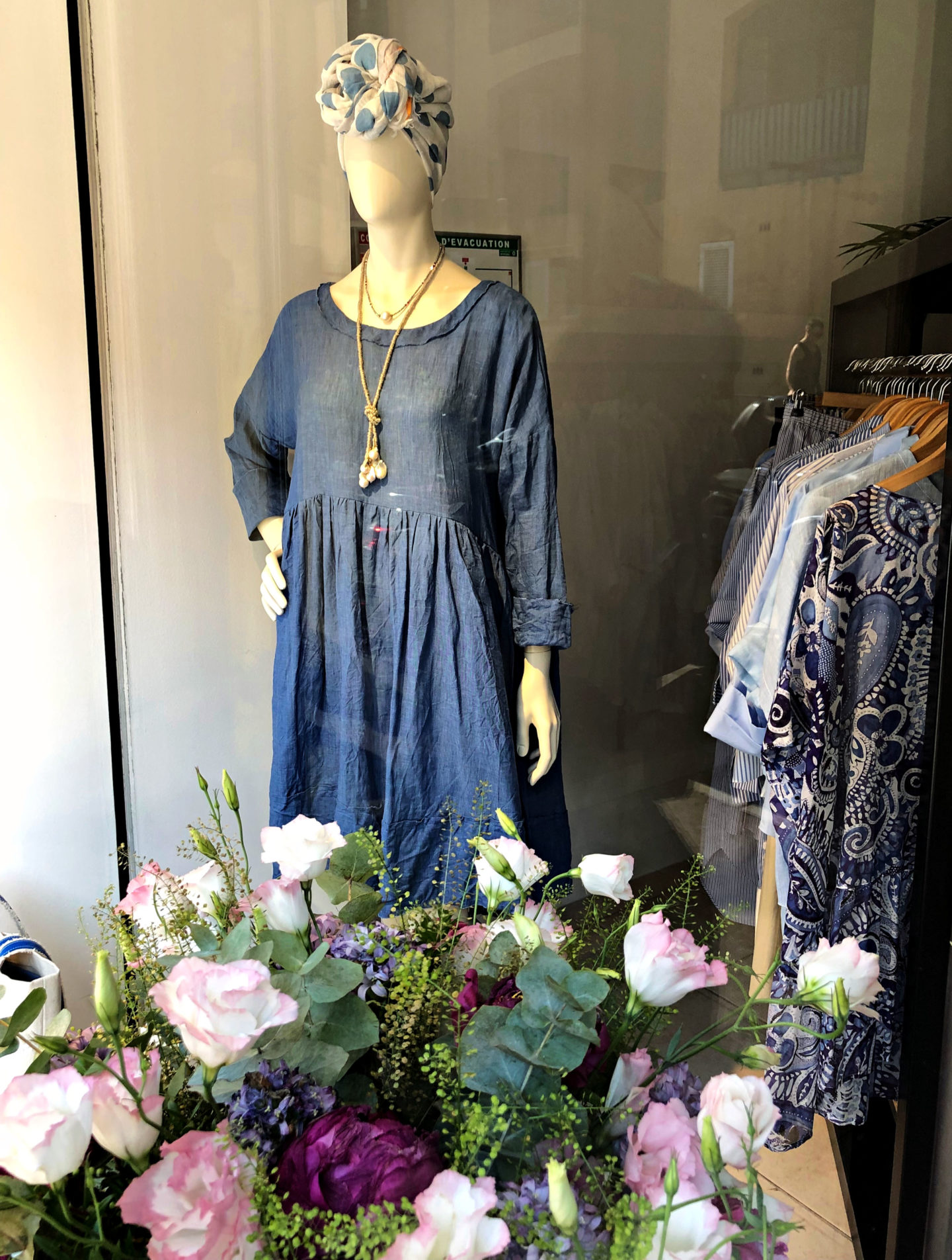 Blue chambray dress