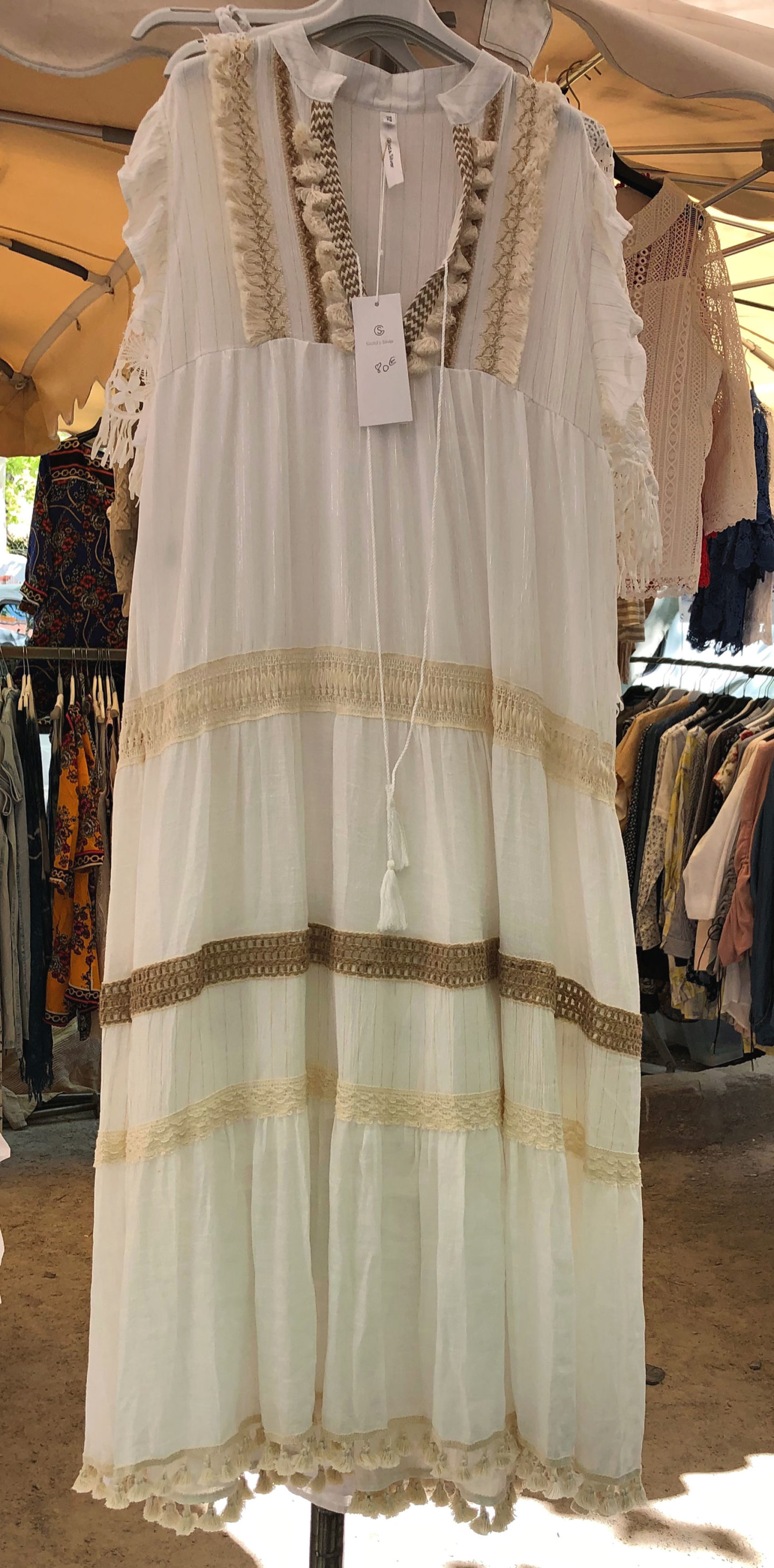 Long cream kaftan
