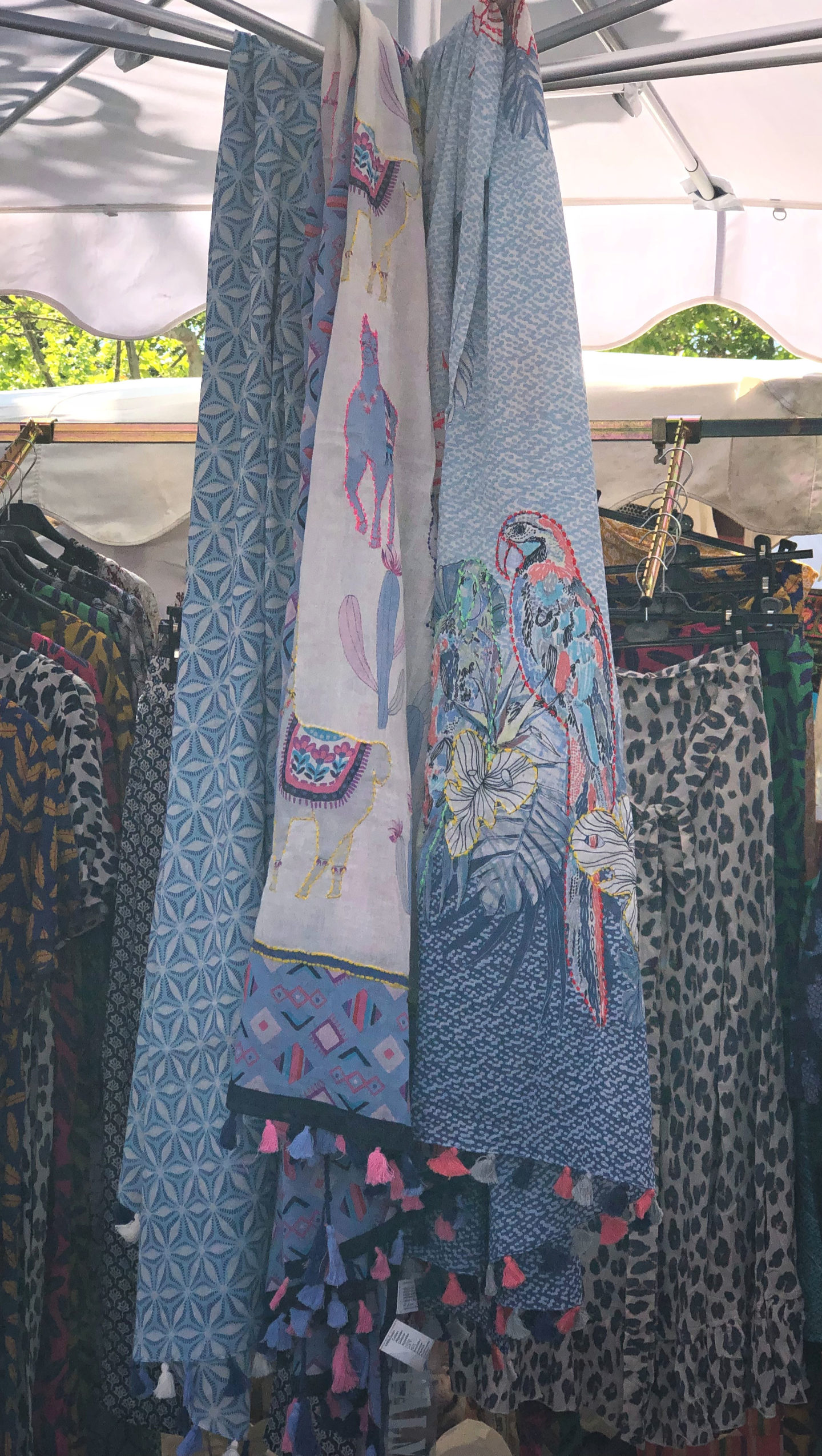 Large cotton print scarves