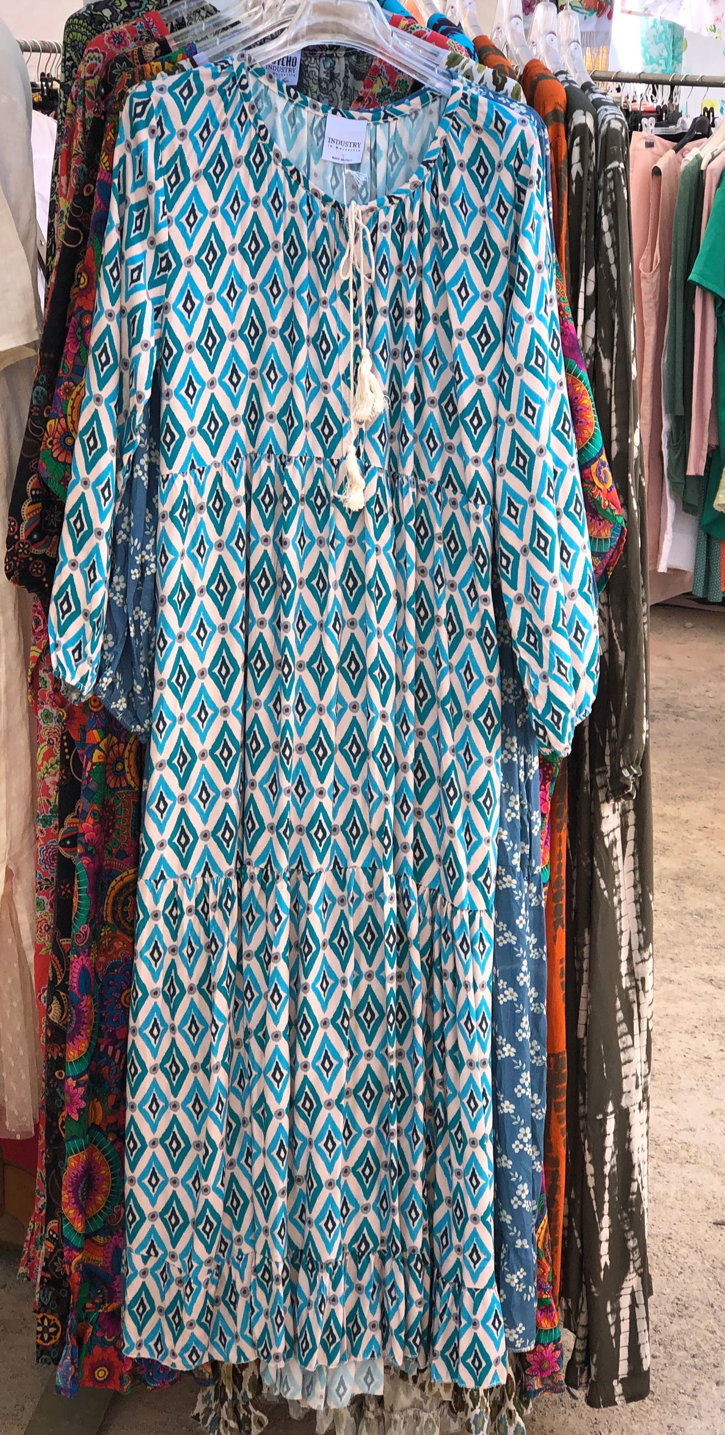 turquoise print kaftan