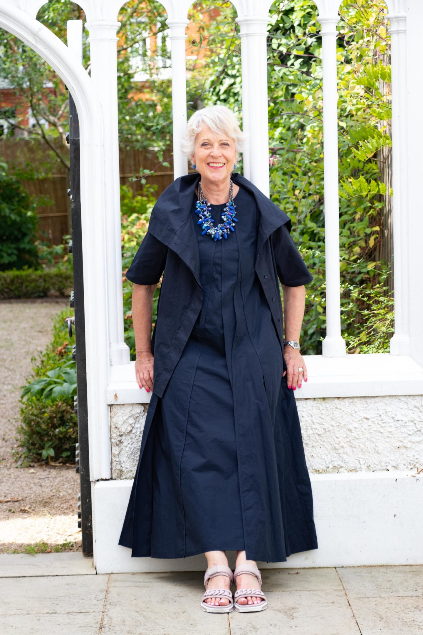 Maxi cotton dress and jacket