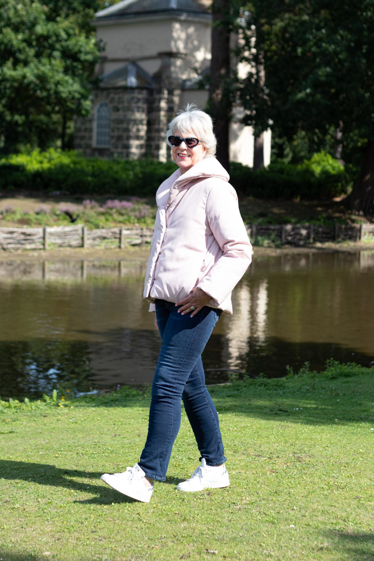 Pink puffa jacket