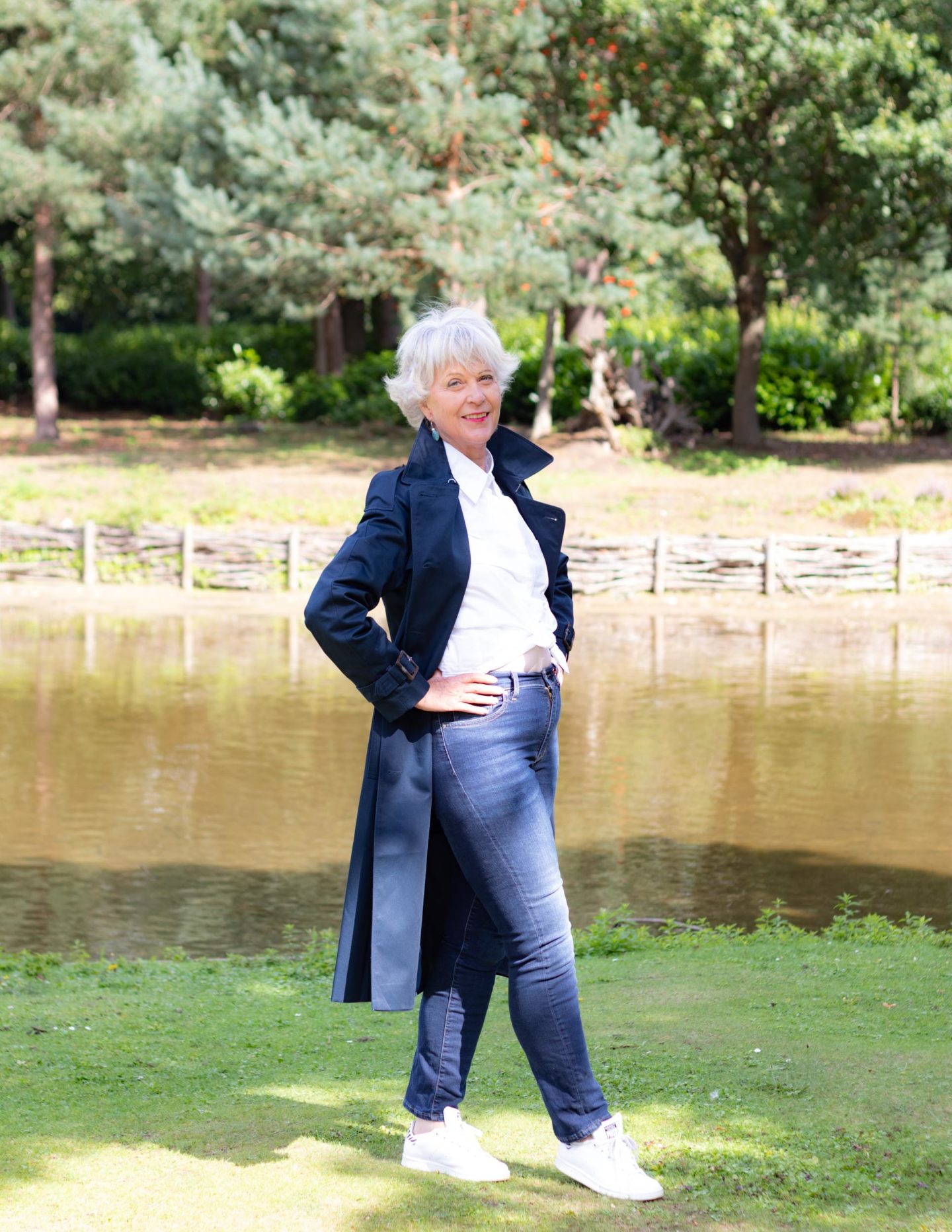 Navy trench coat