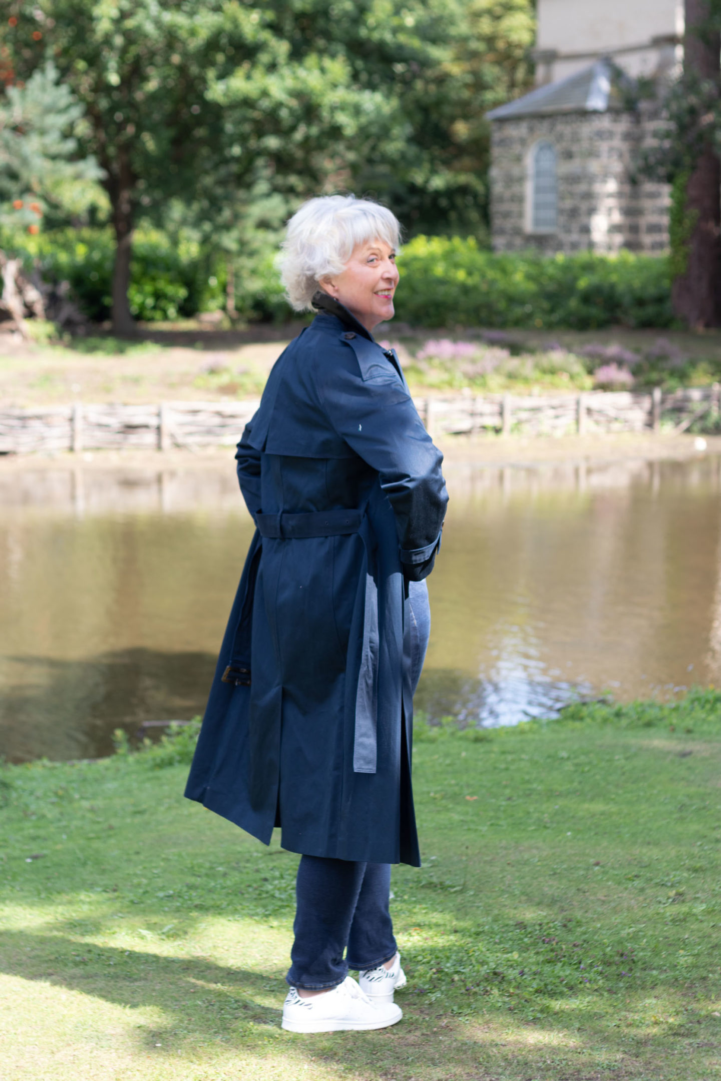 navy trench coat