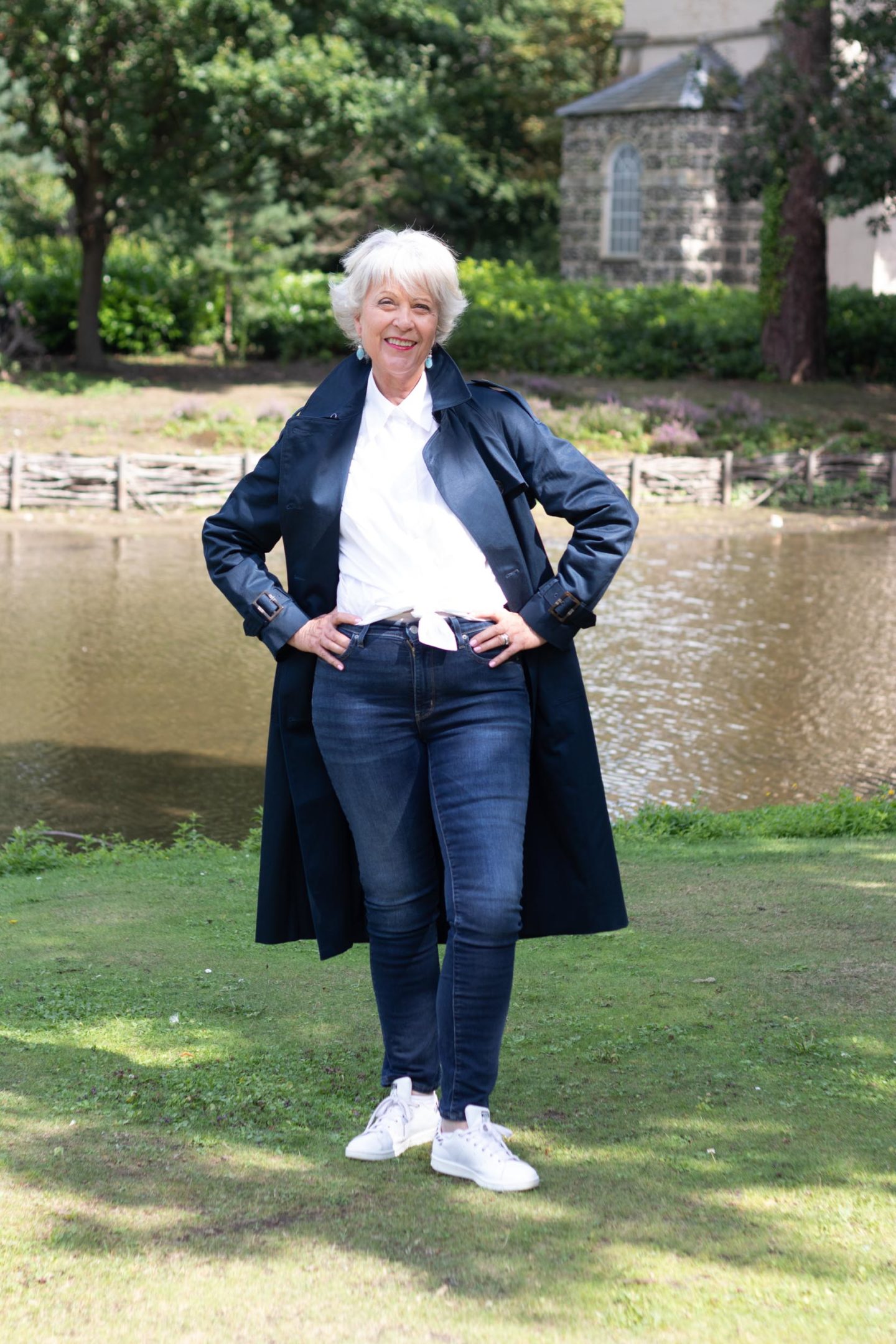 navy trench coat