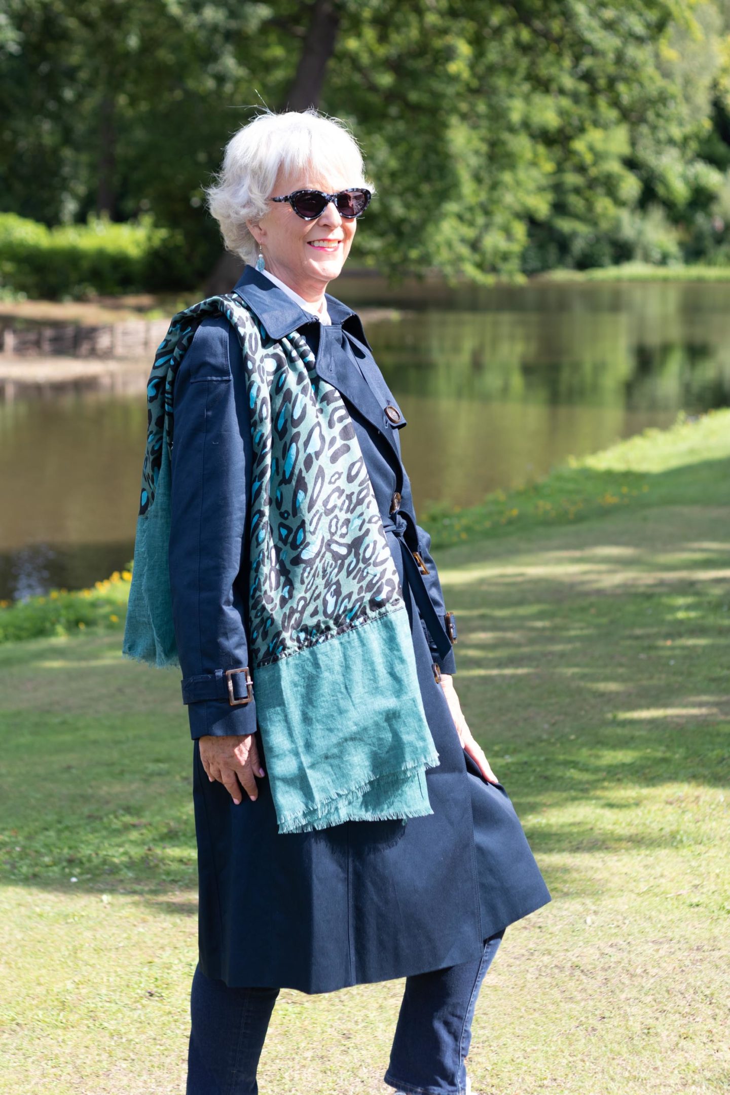 navy trench coat
