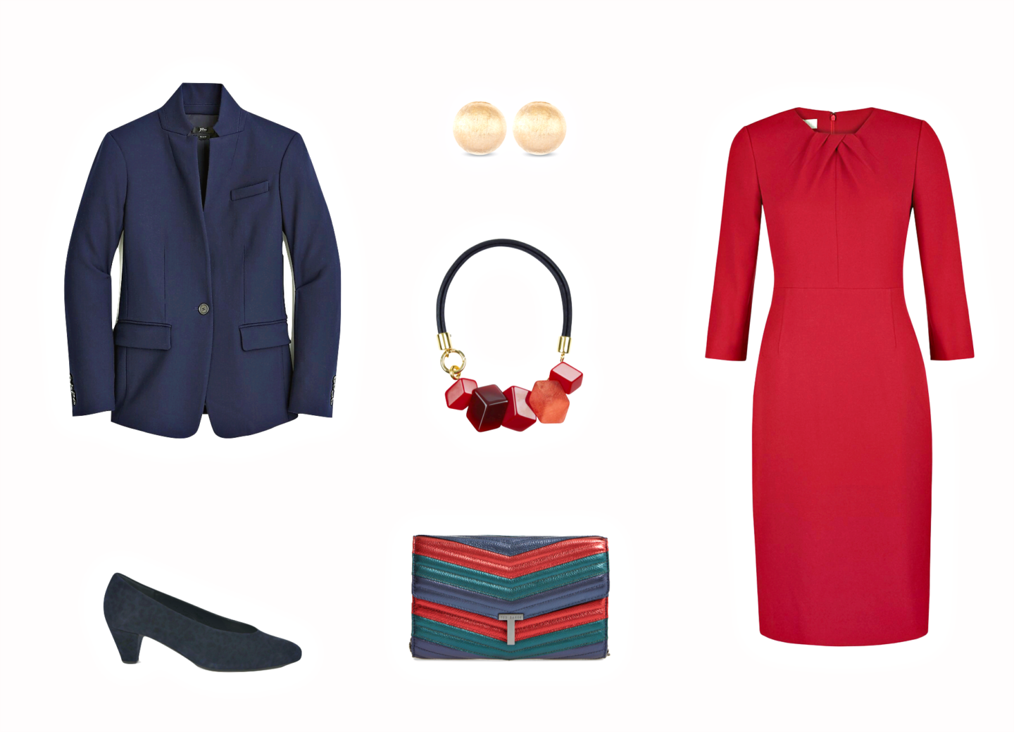 Navy blazer and dress