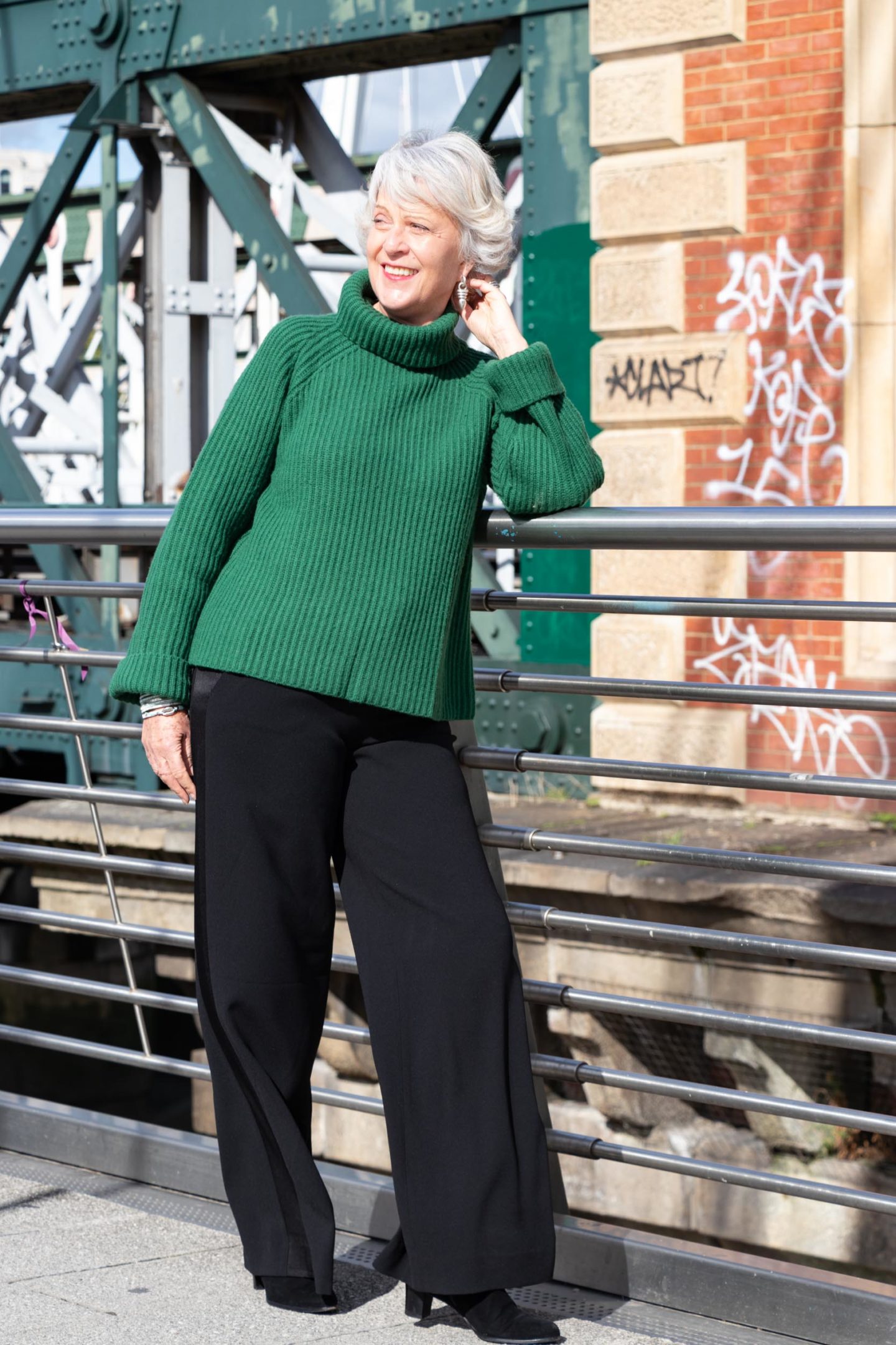 Green polo sweater