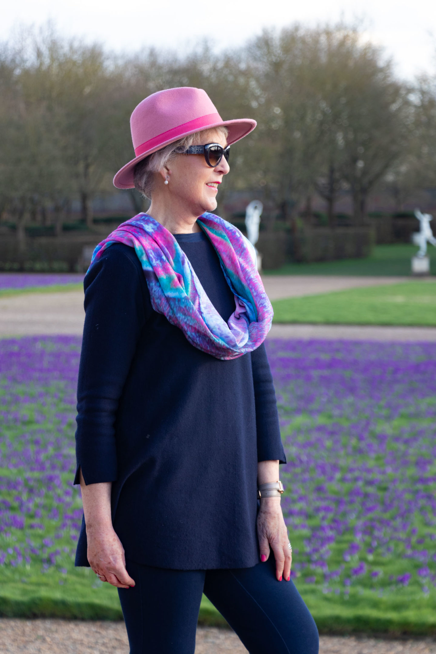 Blue and pink psychedelic scarf