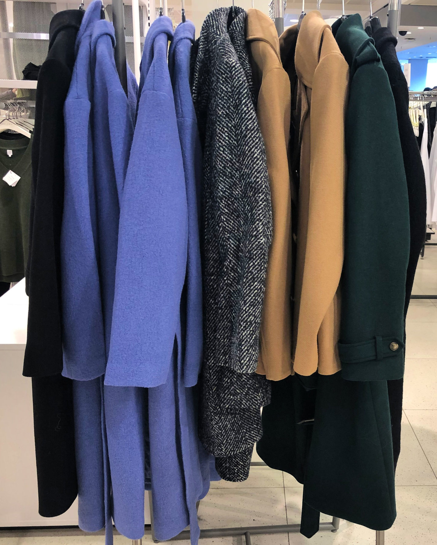 Bright blue and neutral coats