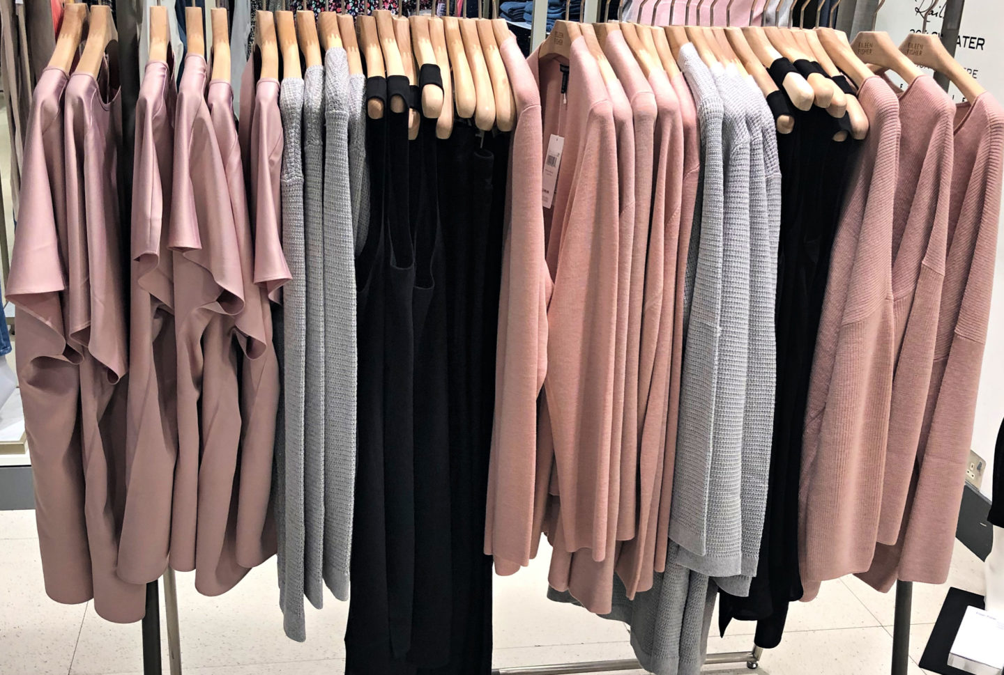Soft pink and grey tops