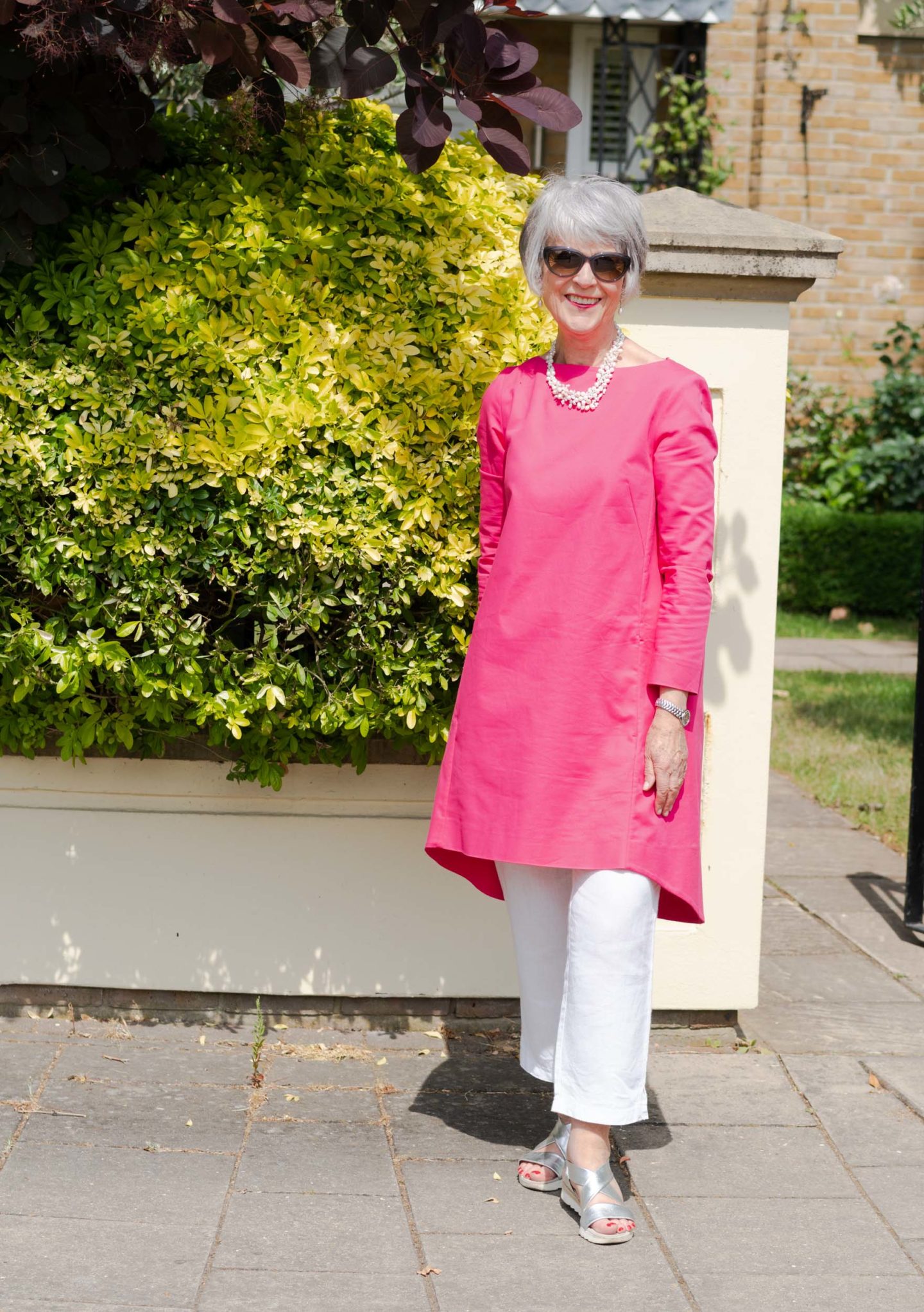 Tunic dress and trousers