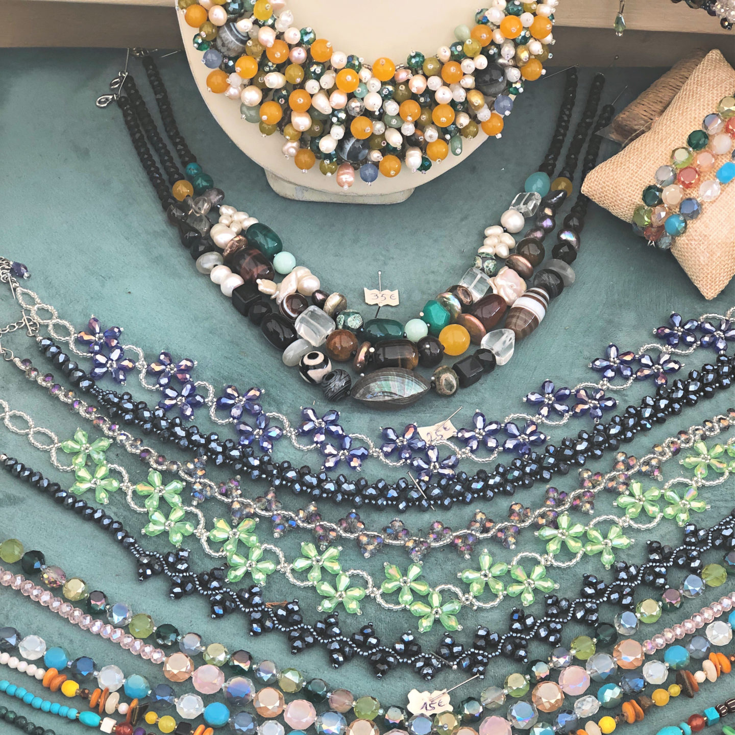 Necklaces in Grimaud market