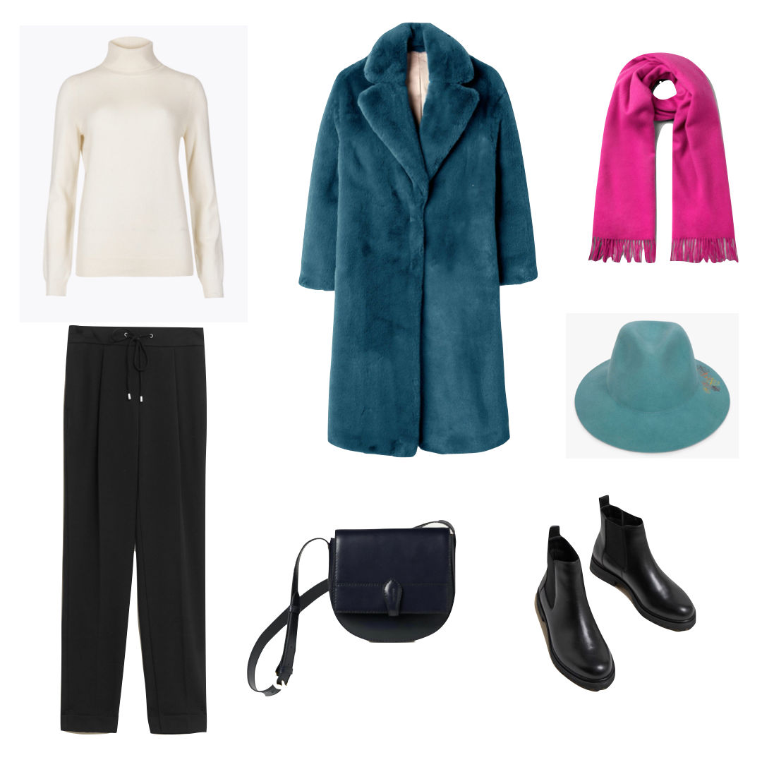 Faux Fur coat and chunky boots
