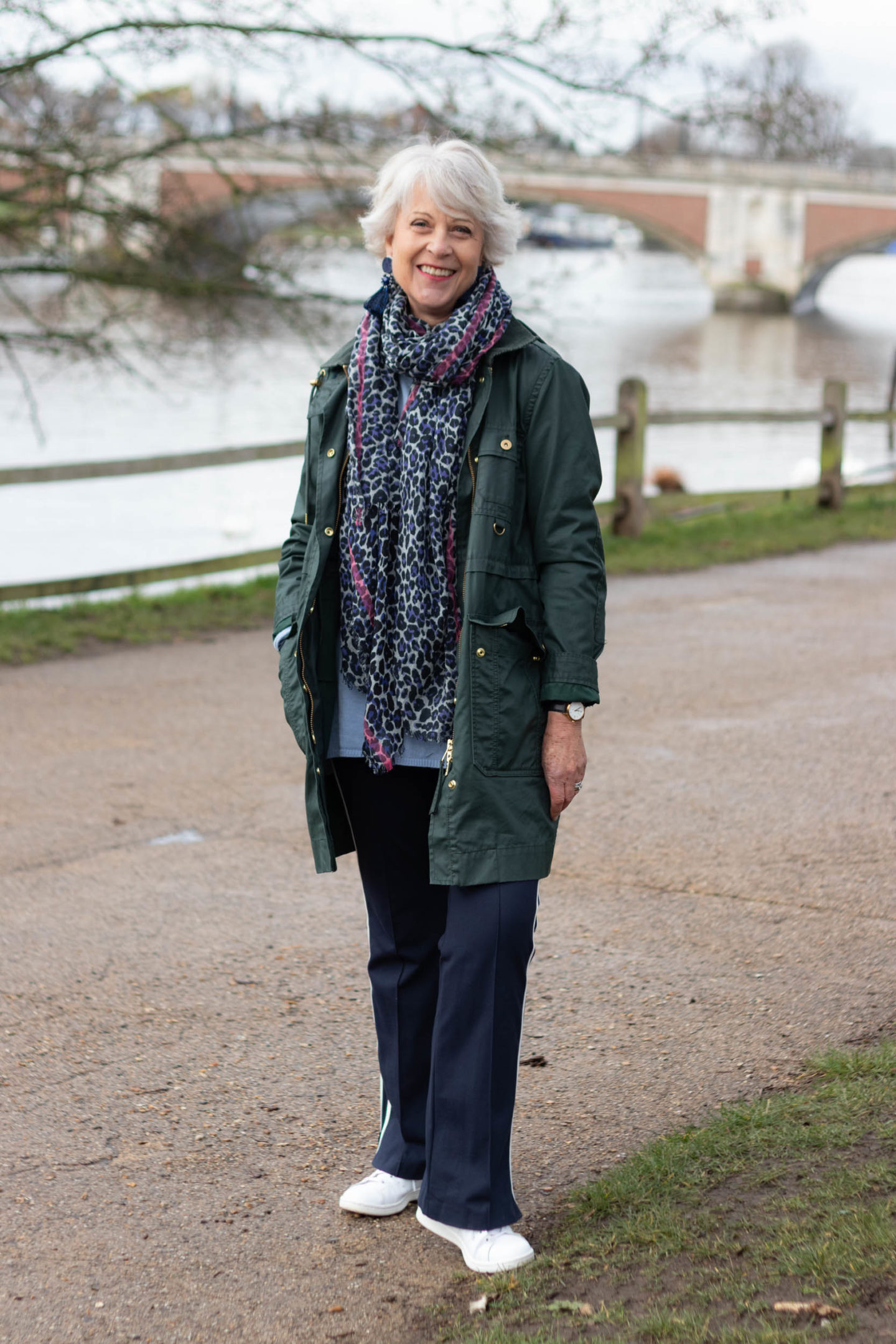Green Parka jacket and track pants
