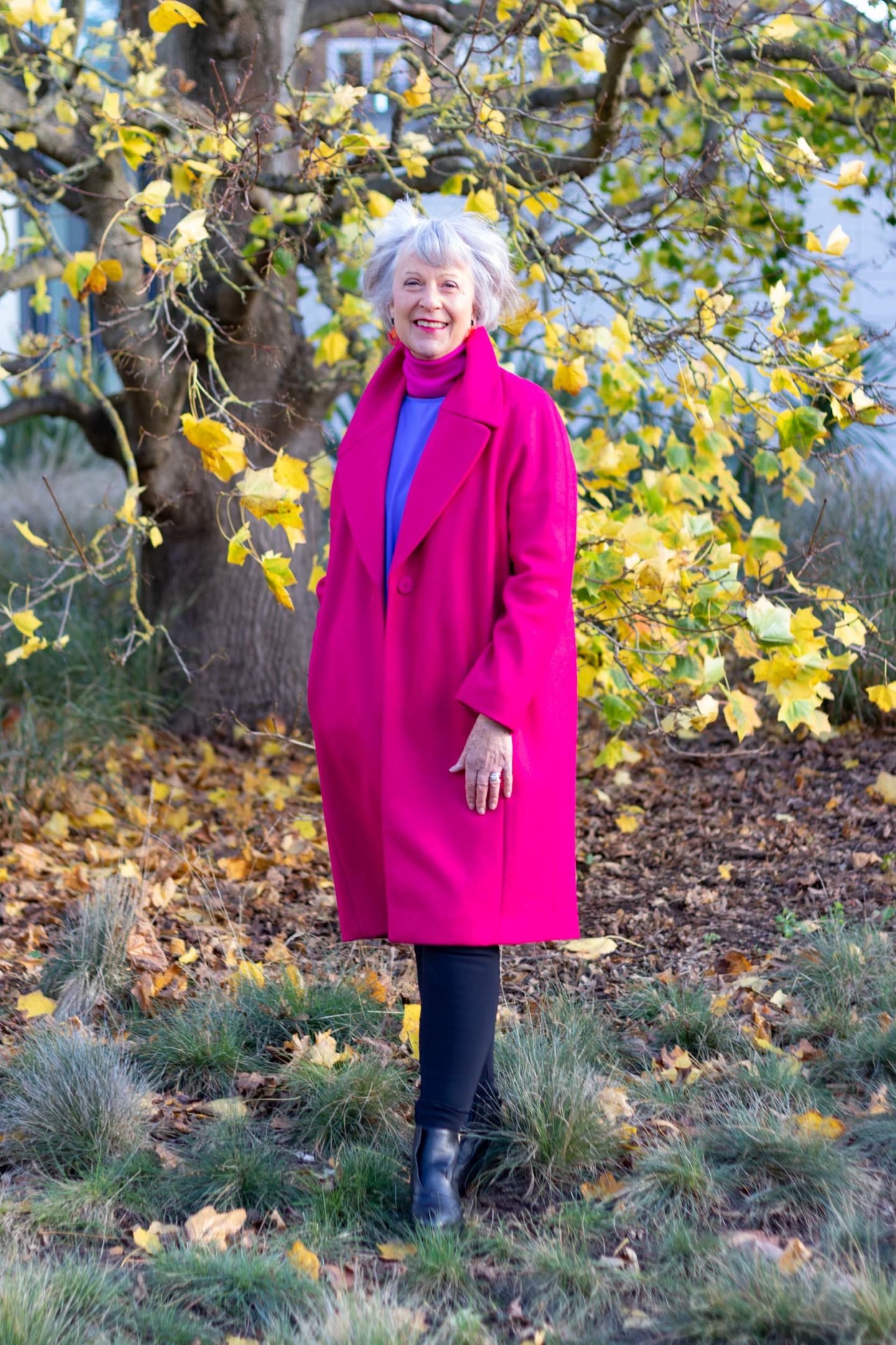Bright pink winter coat
