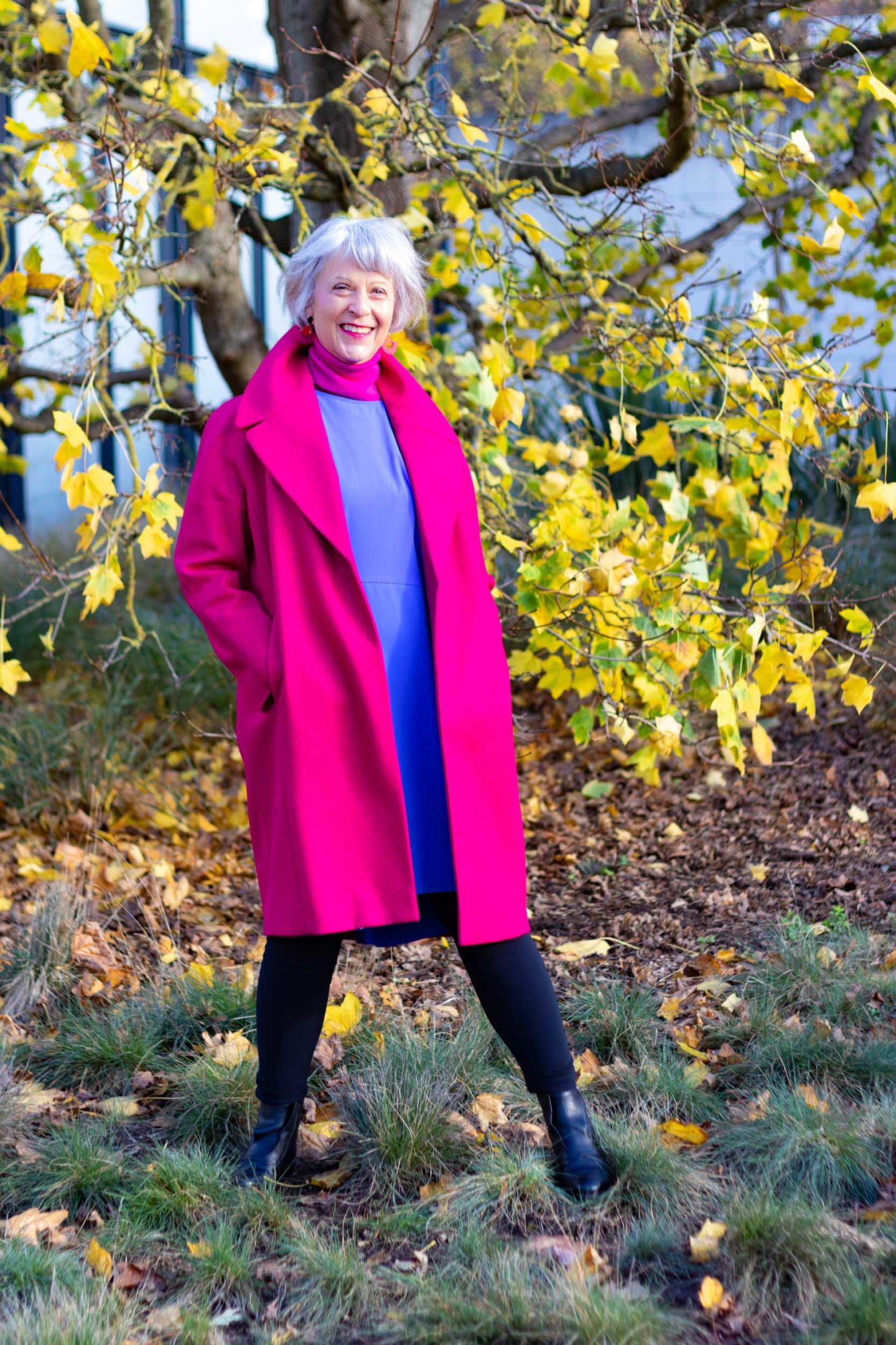 Wearing bright colours in the winter