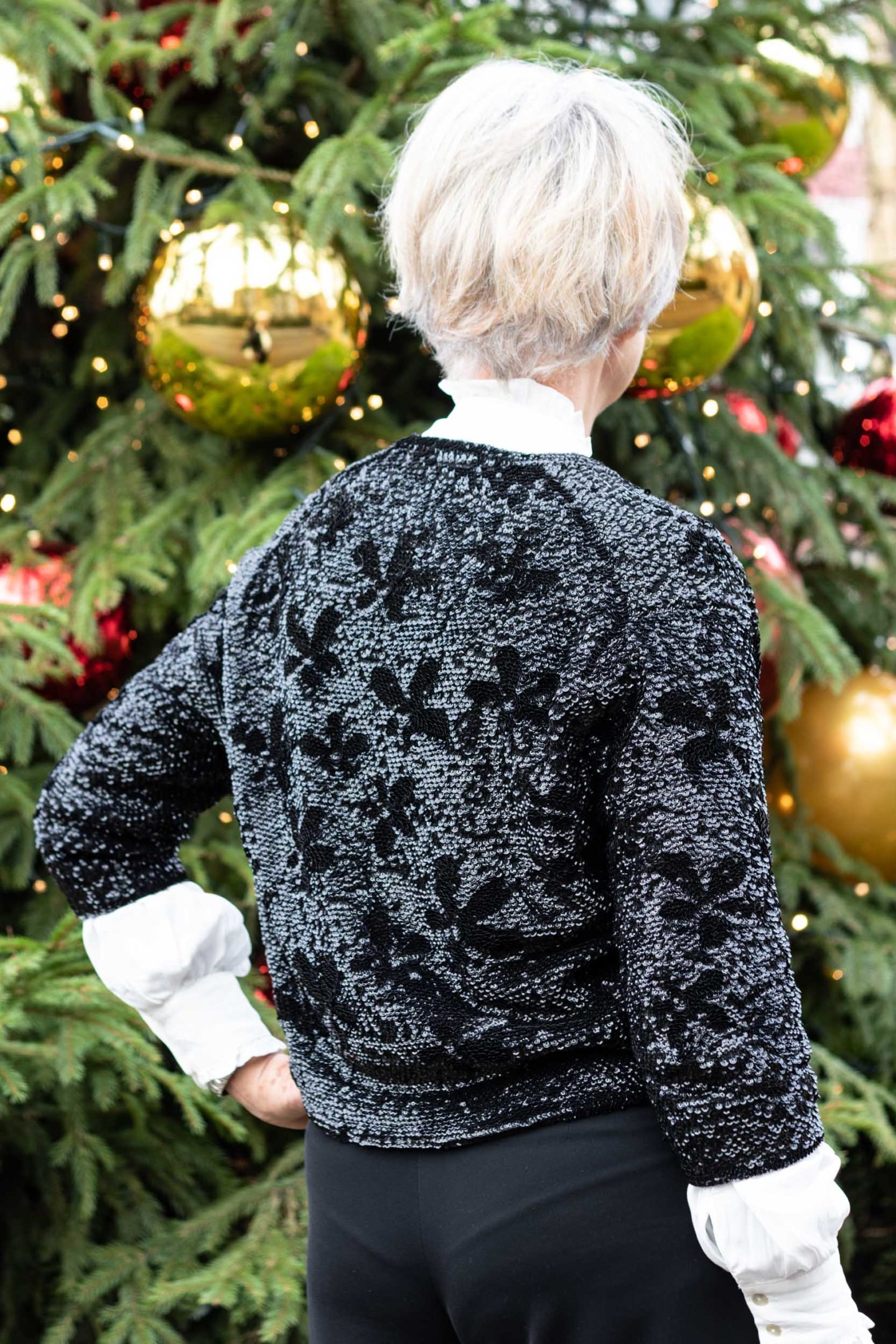 Vintage black sequin jacket