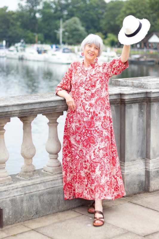 Red printed kaftan