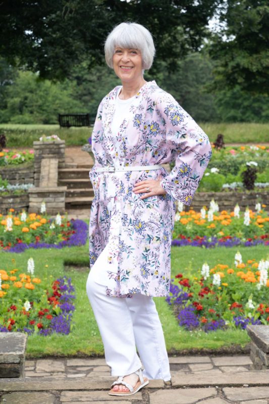 A cool summer print and comfortable silver sandals