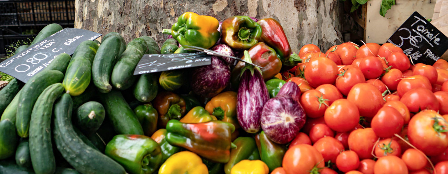 fresh vegetables in St.Tropez market