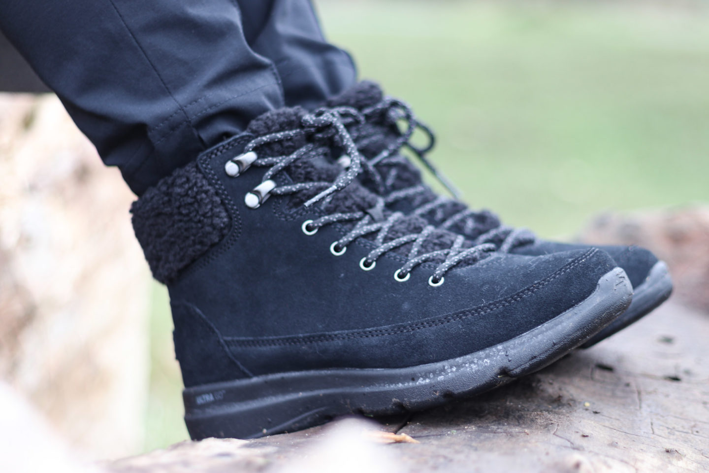 Warm chunky walking boots