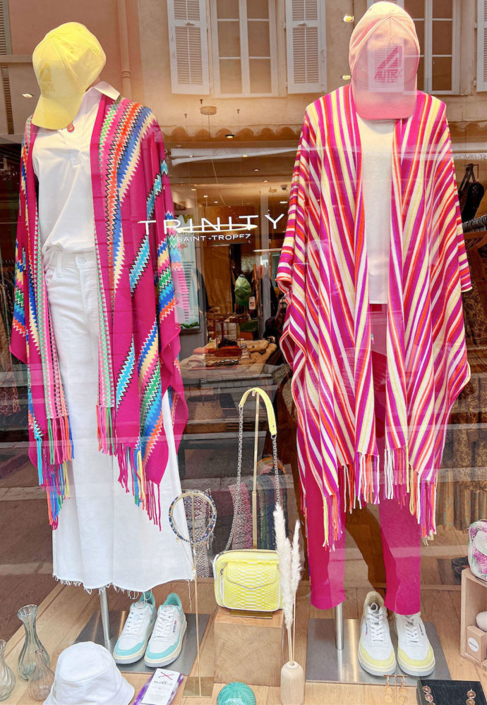 Stripe kaftans in St. Tropez market