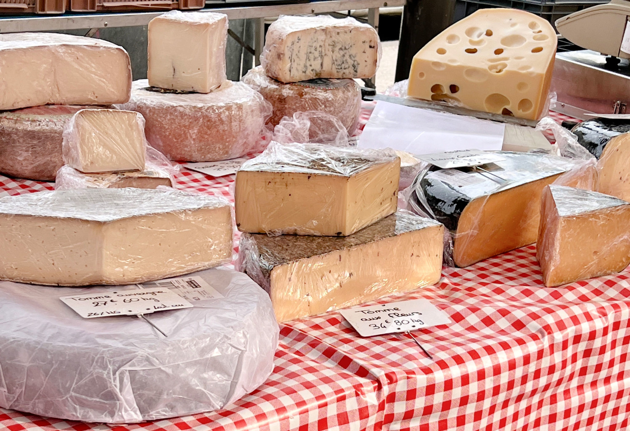 French cheeses in St.Tropez market