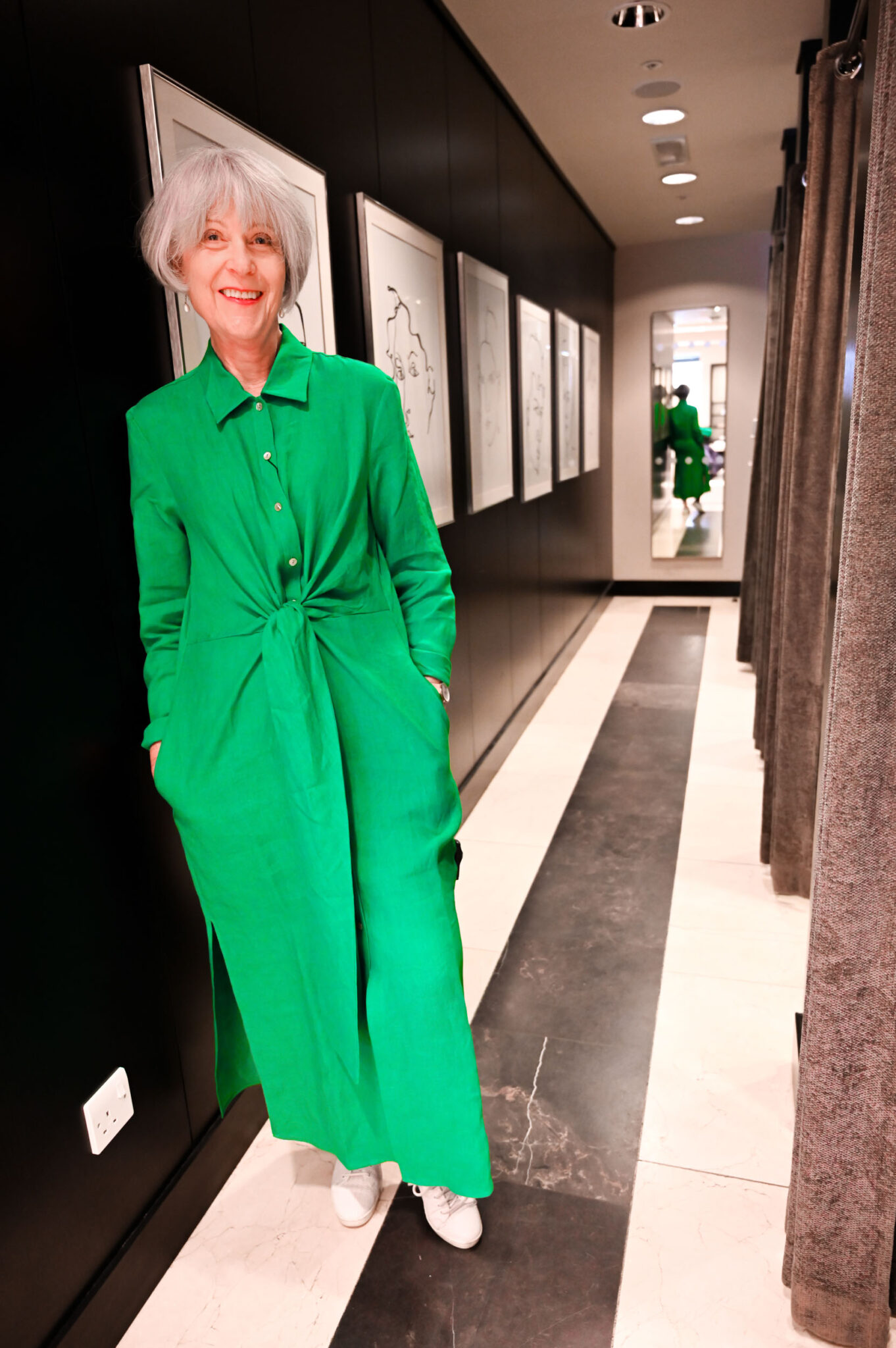 Green linen dress at Bentalls centre